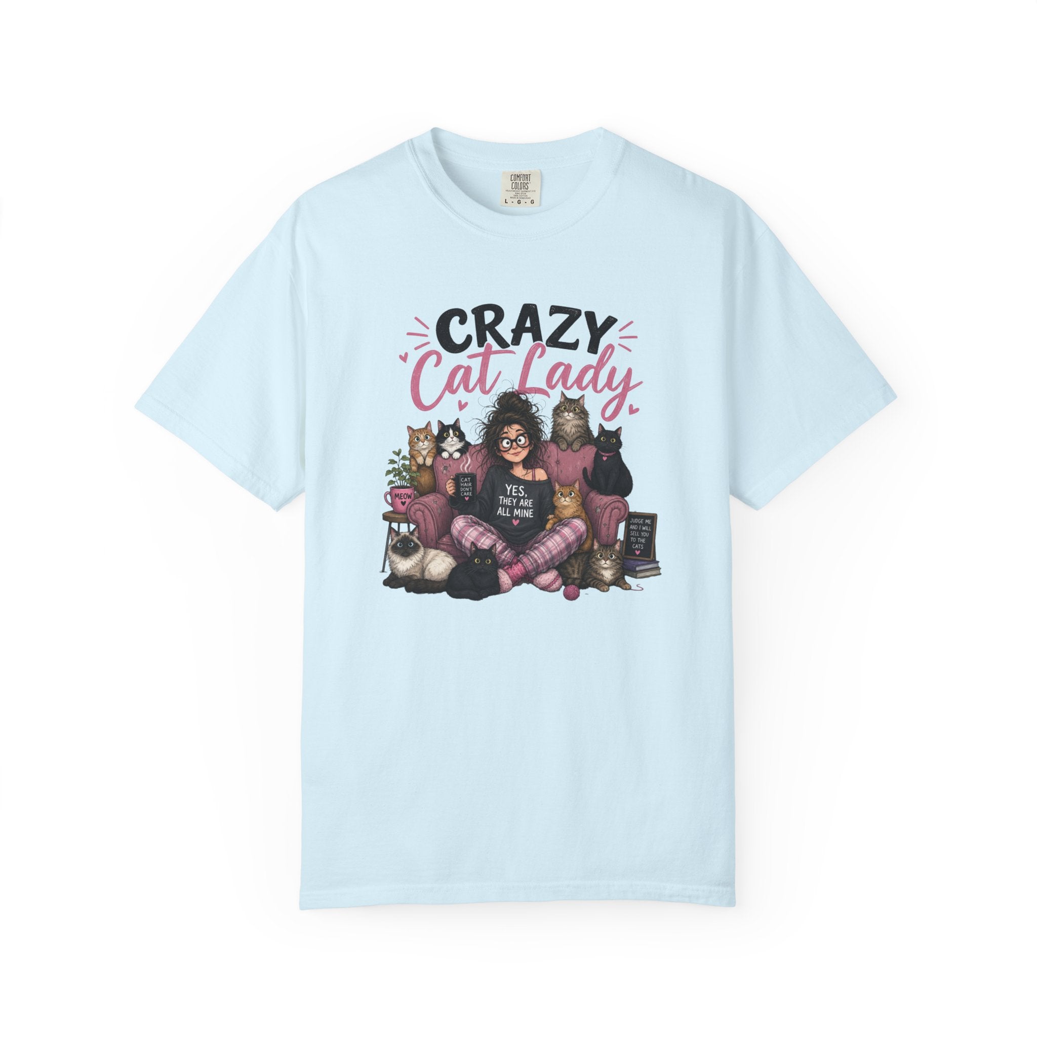 Crazy Cat Lady T-Shirt | Cat Lover Illustration, Cats and Cozy Vibes