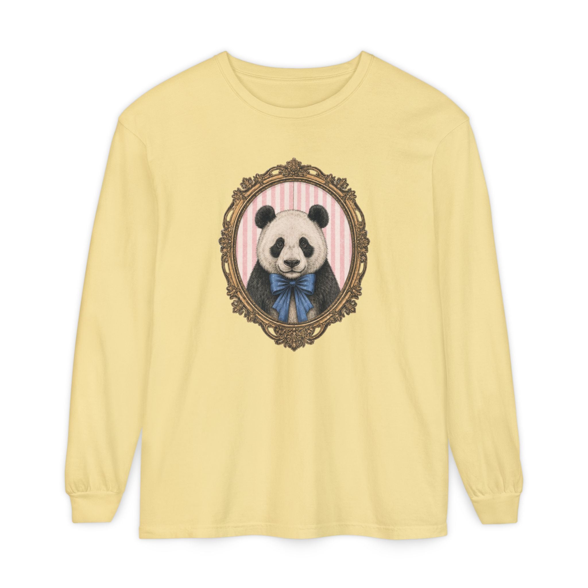 Victorian Portrait Panda Long Sleeve Shirt | Cute Animal Illustration
