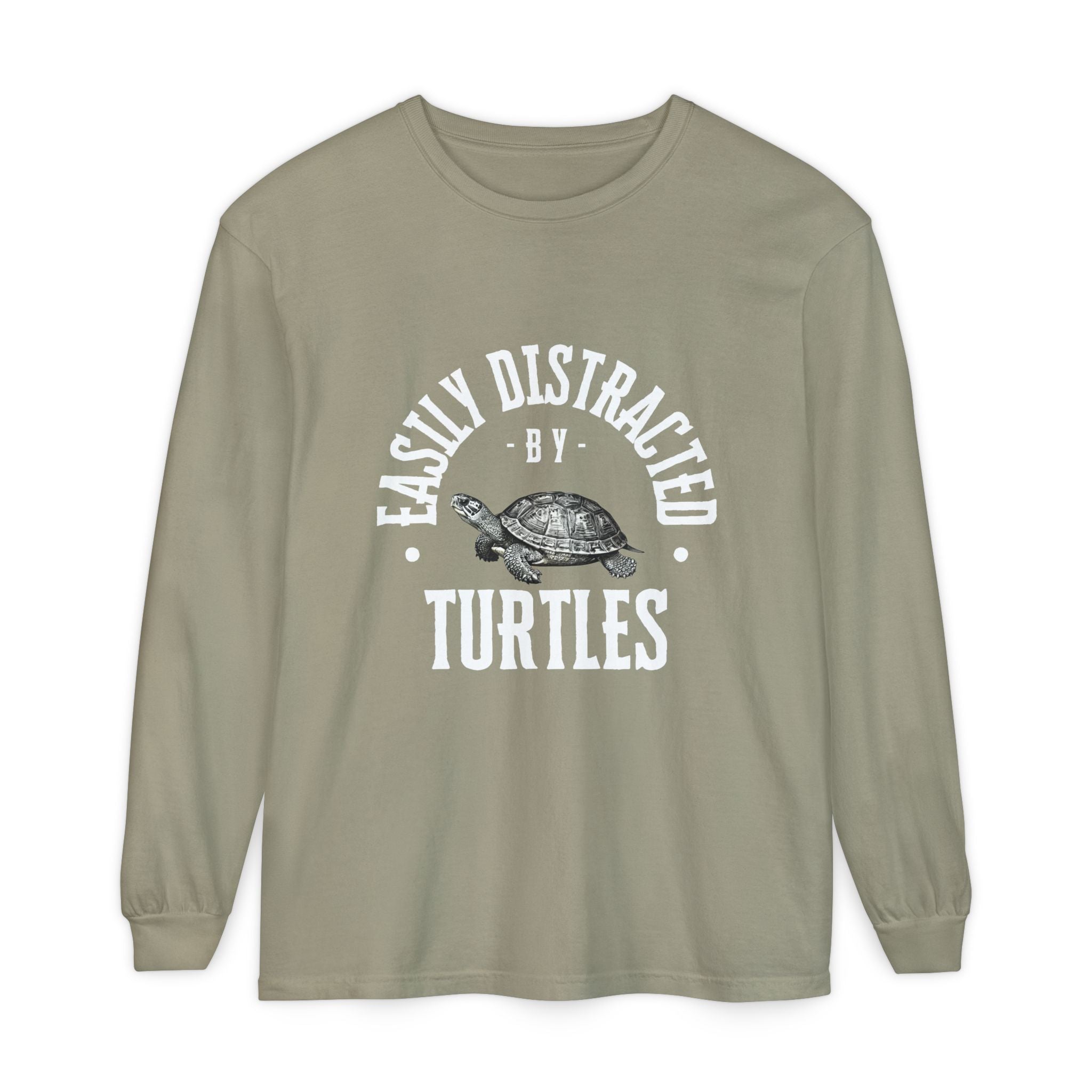 Easily Distracted by Turtles Long Sleeve T-Shirt | Turtle Graphic