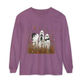 Three Ghosts in Wildflowers Long Sleeve Shirt | Halloween Autumn