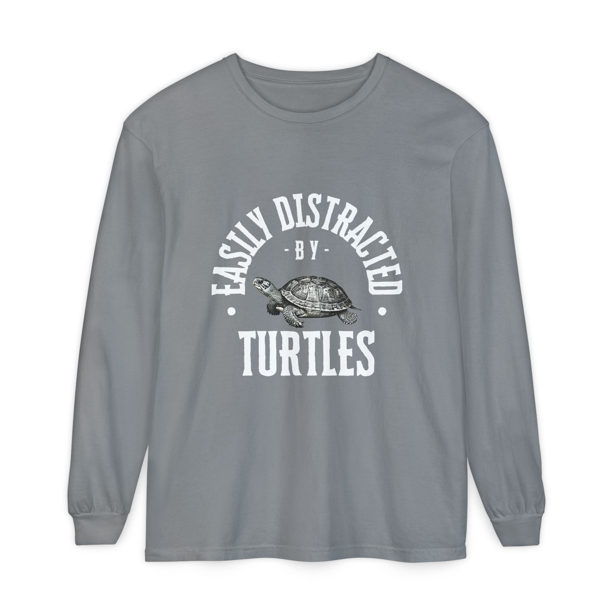 Easily Distracted by Turtles Long Sleeve T-Shirt | Turtle Graphic