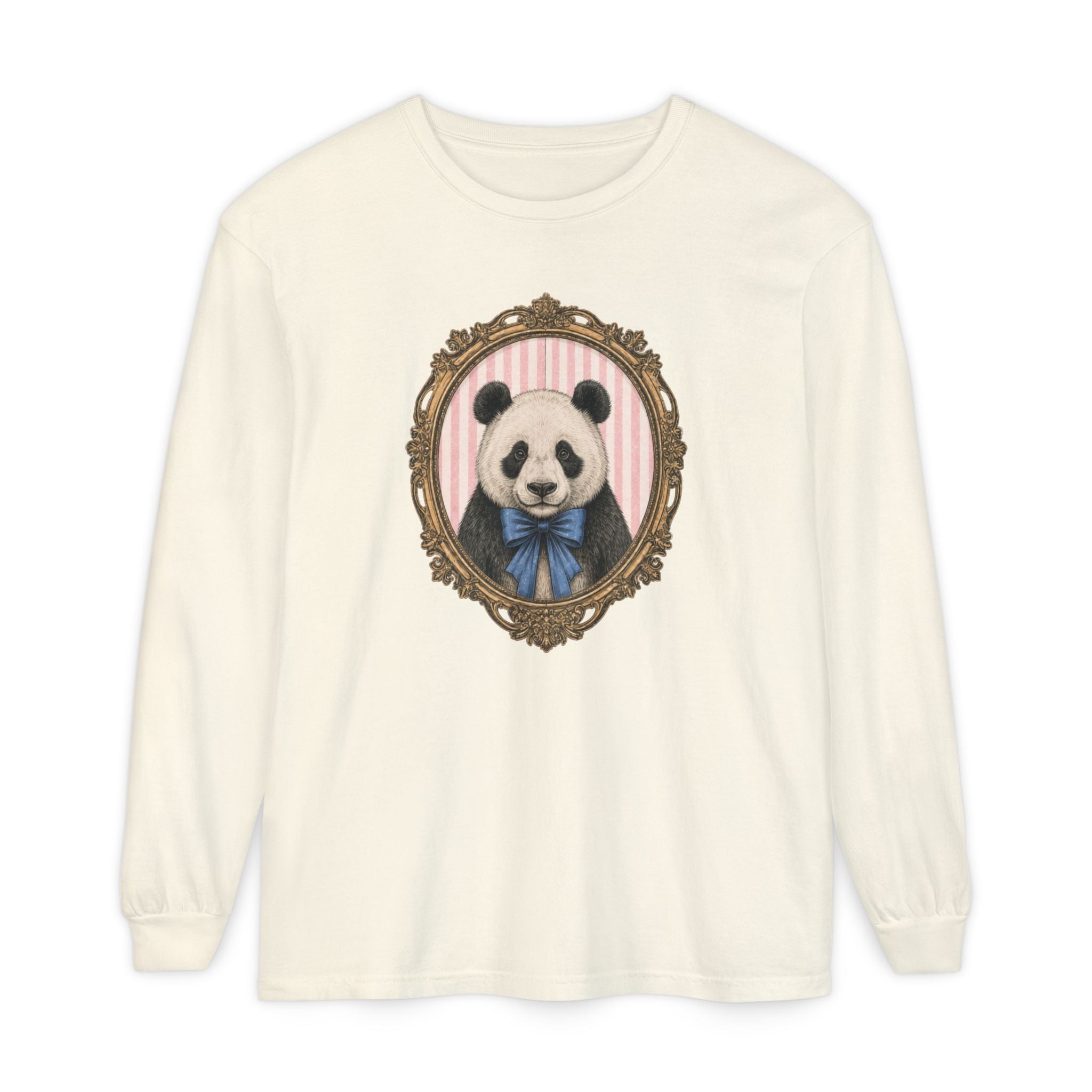 Victorian Portrait Panda Long Sleeve Shirt | Cute Animal Illustration