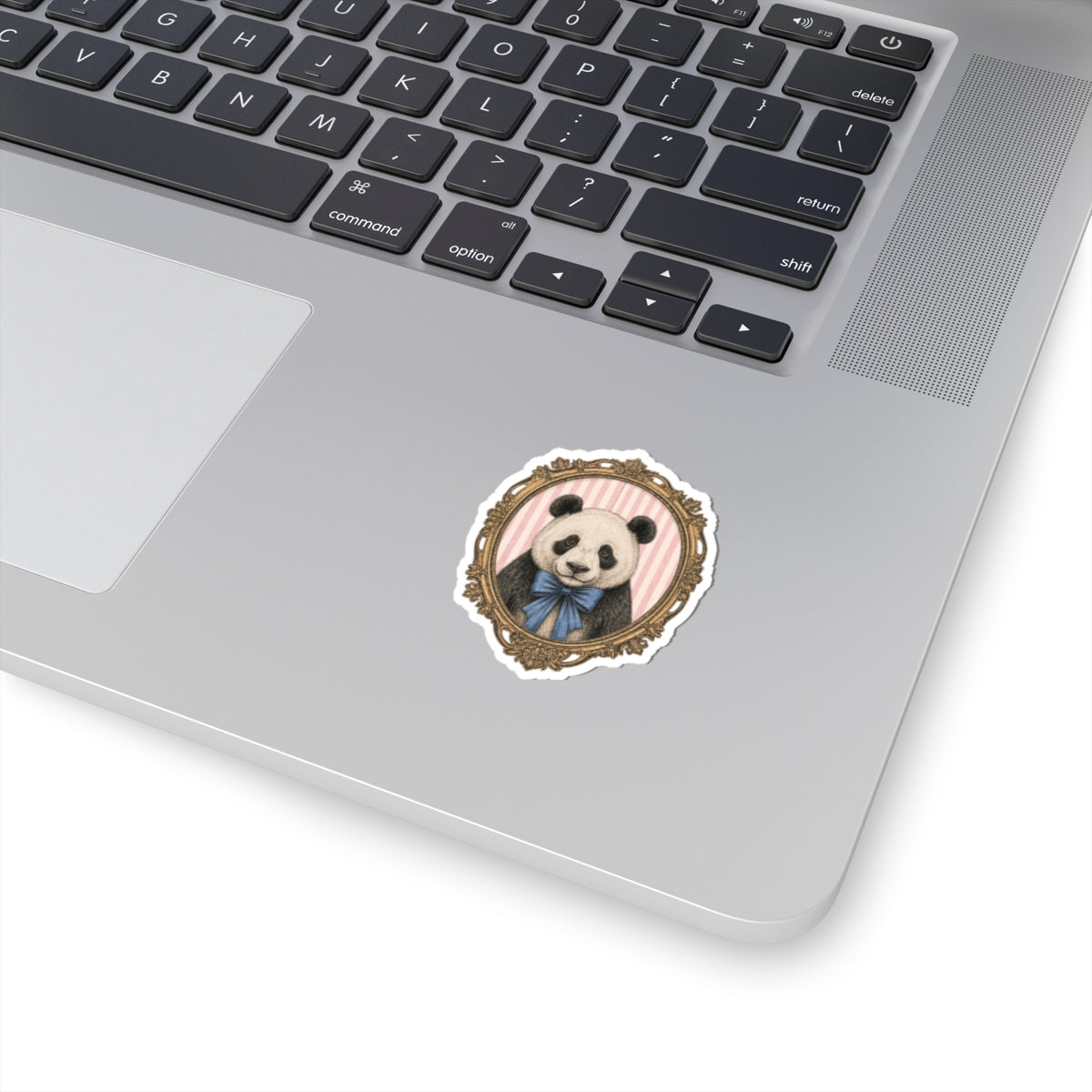 Victorian Panda Portrait Kiss-Cut Sticker | Cute Animal Illustration