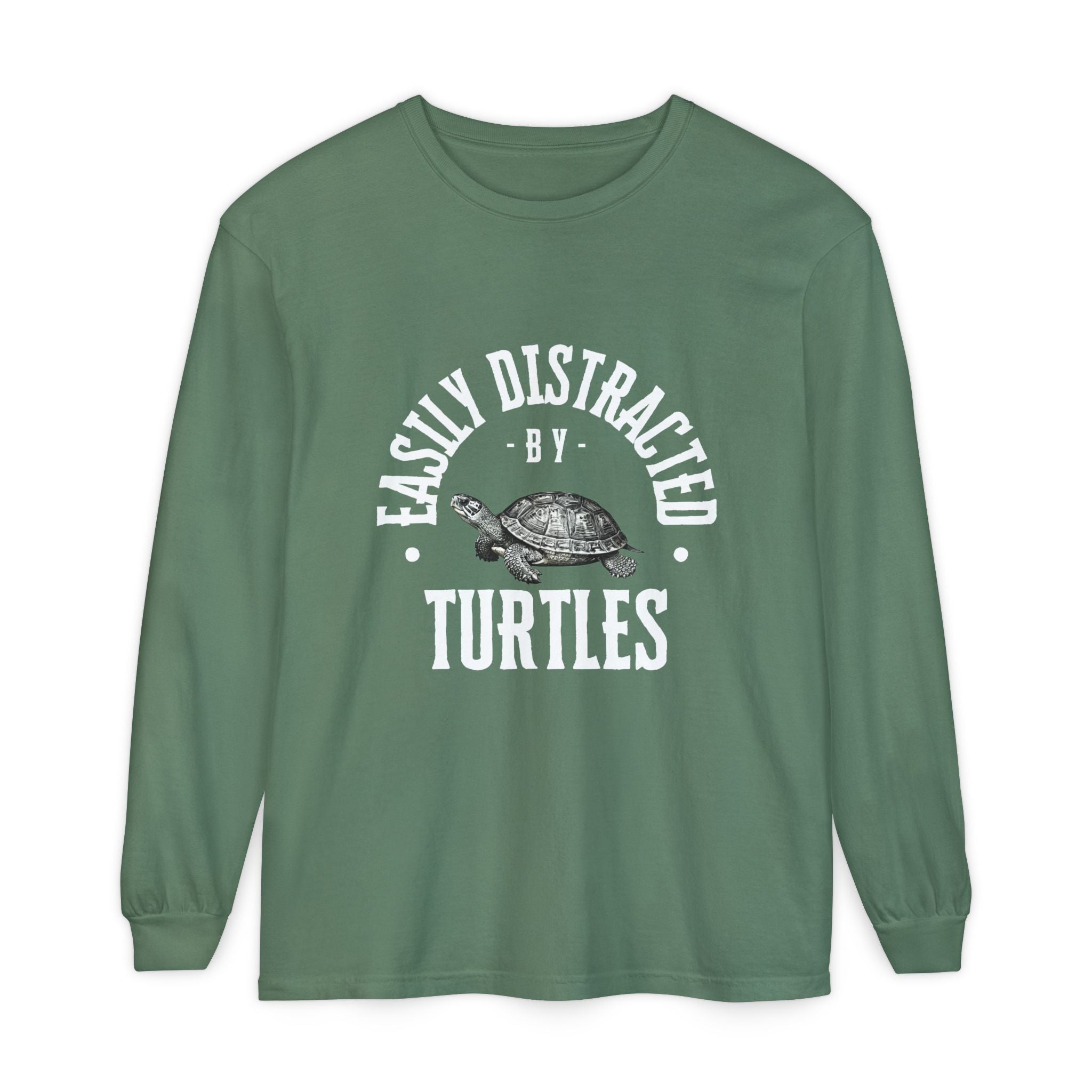Easily Distracted by Turtles Long Sleeve T-Shirt | Turtle Graphic