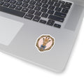 Vintage Giraffe Portrait Sticker | Kiss-Cut Vinyl Sticker, Pink Stripes