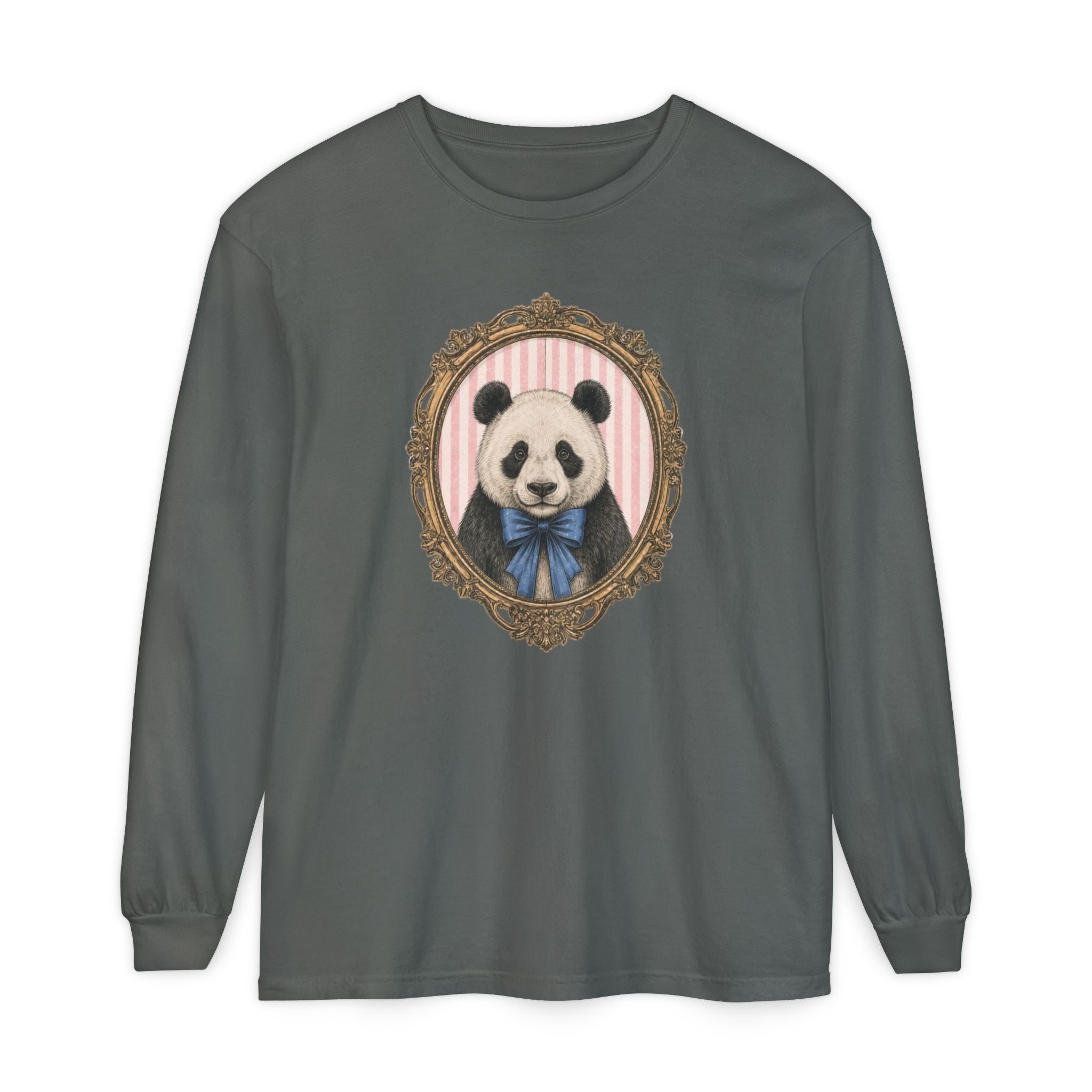 Victorian Portrait Panda Long Sleeve Shirt | Cute Animal Illustration