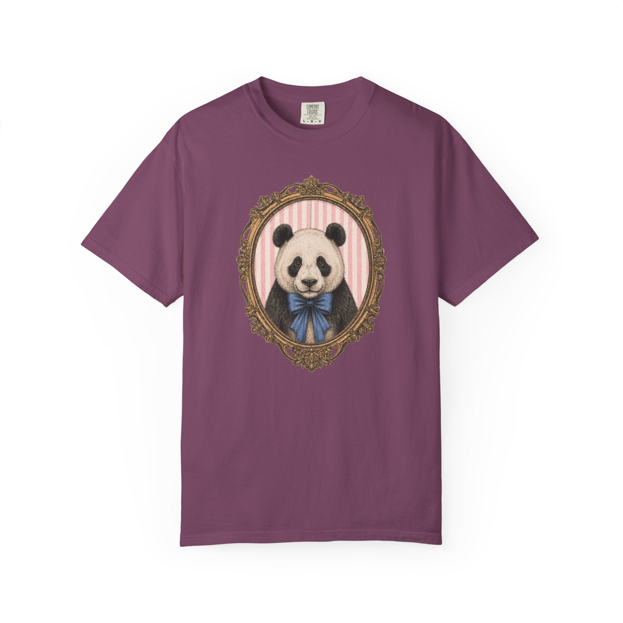 Victorian Panda Portrait T-shirt | Framed Panda Illustration