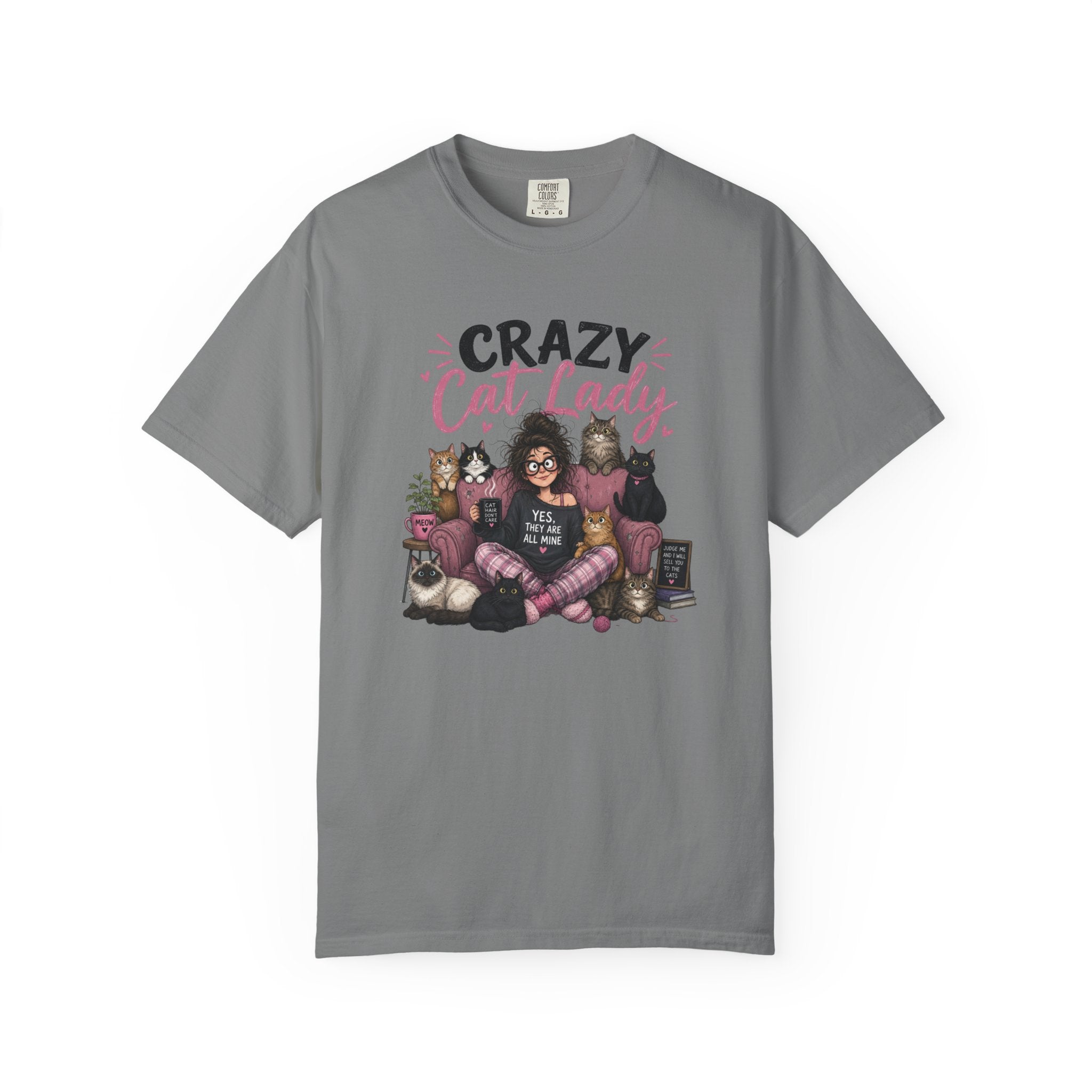 Crazy Cat Lady T-Shirt | Cat Lover Illustration, Cats and Cozy Vibes