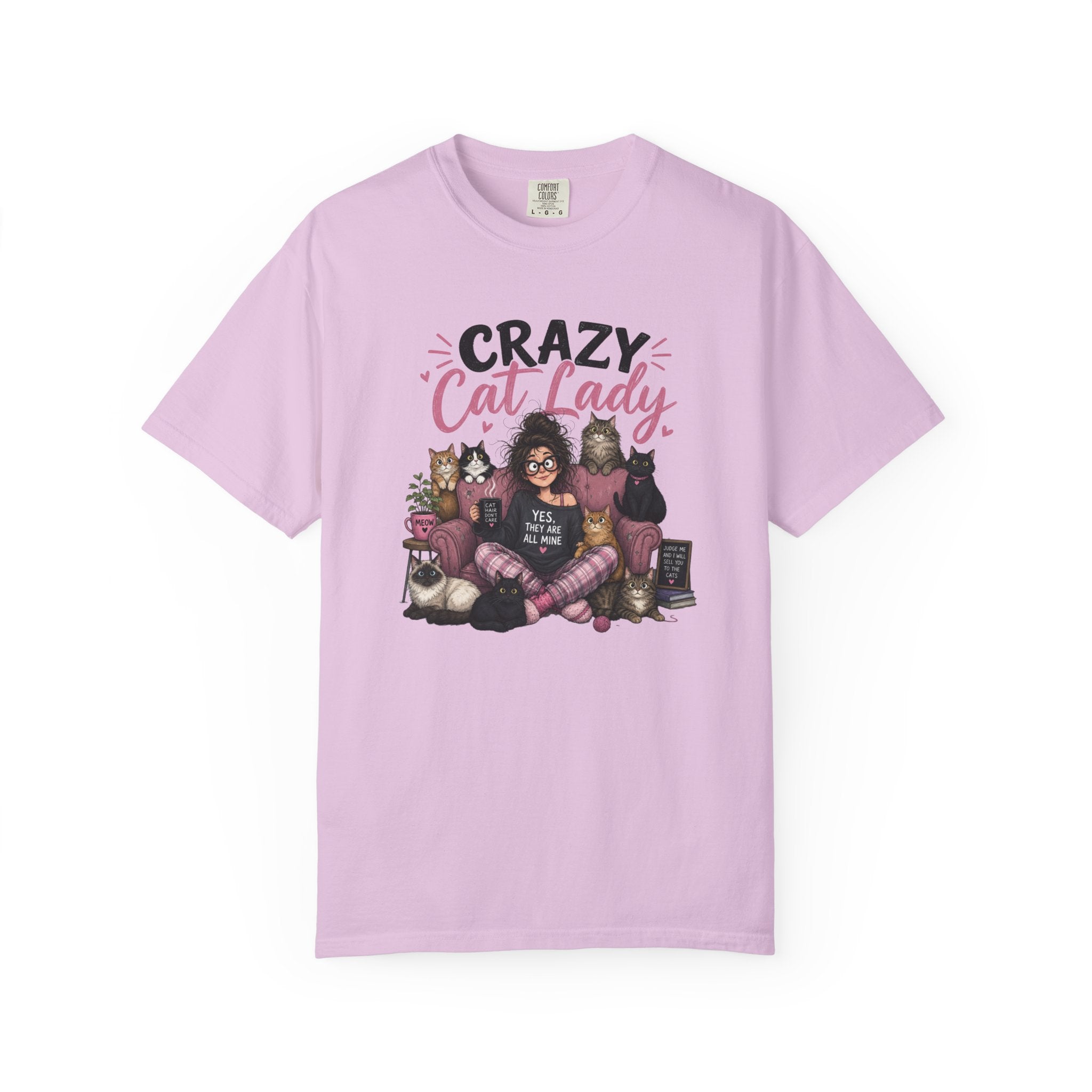Crazy Cat Lady T-Shirt | Cat Lover Illustration, Cats and Cozy Vibes