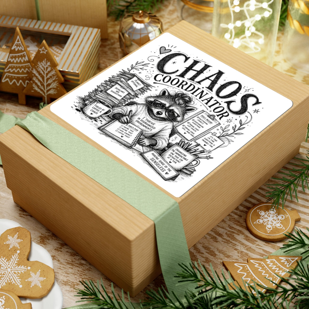Chaos Coordinator raccoon sticker | Kiss-cut vinyl sticker, desk laptop decal