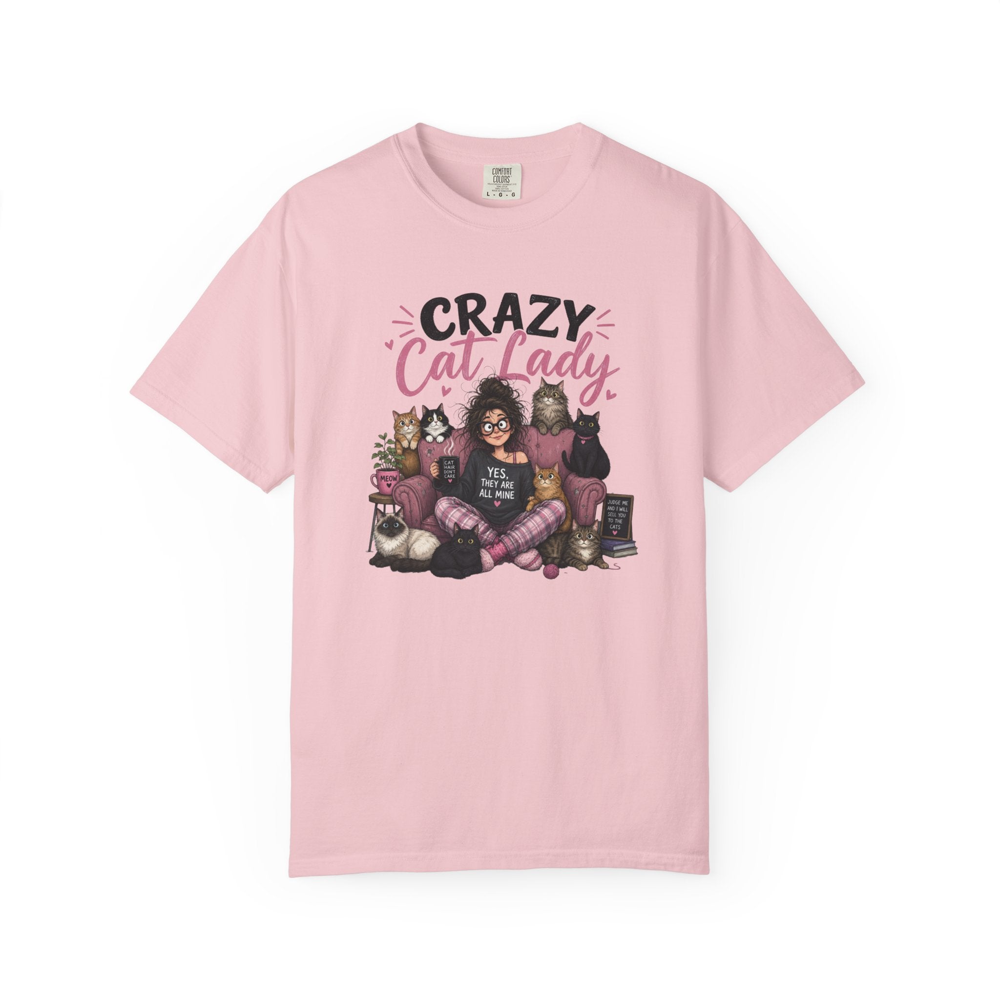 Crazy Cat Lady T-Shirt | Cat Lover Illustration, Cats and Cozy Vibes