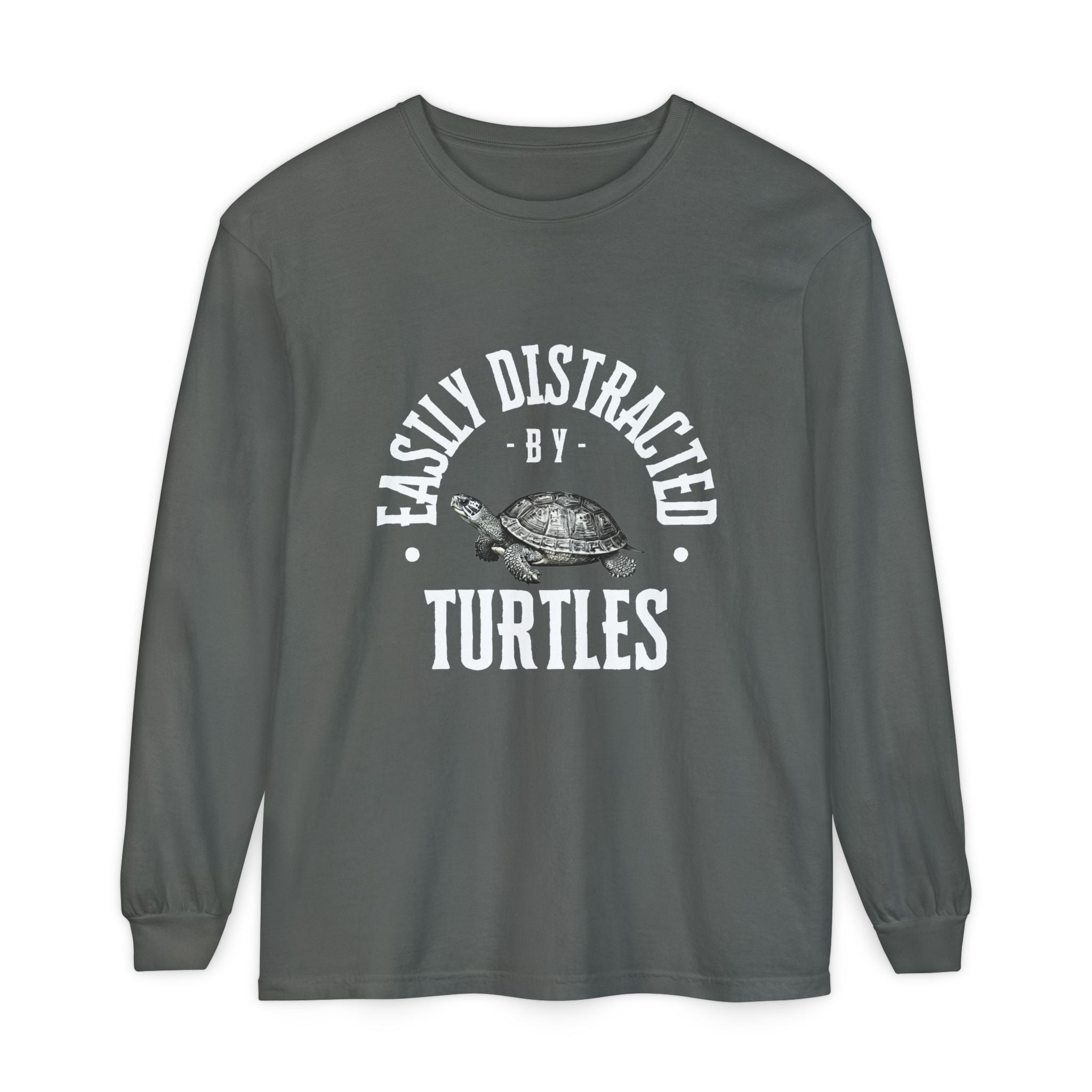 Easily Distracted by Turtles Long Sleeve T-Shirt | Turtle Graphic