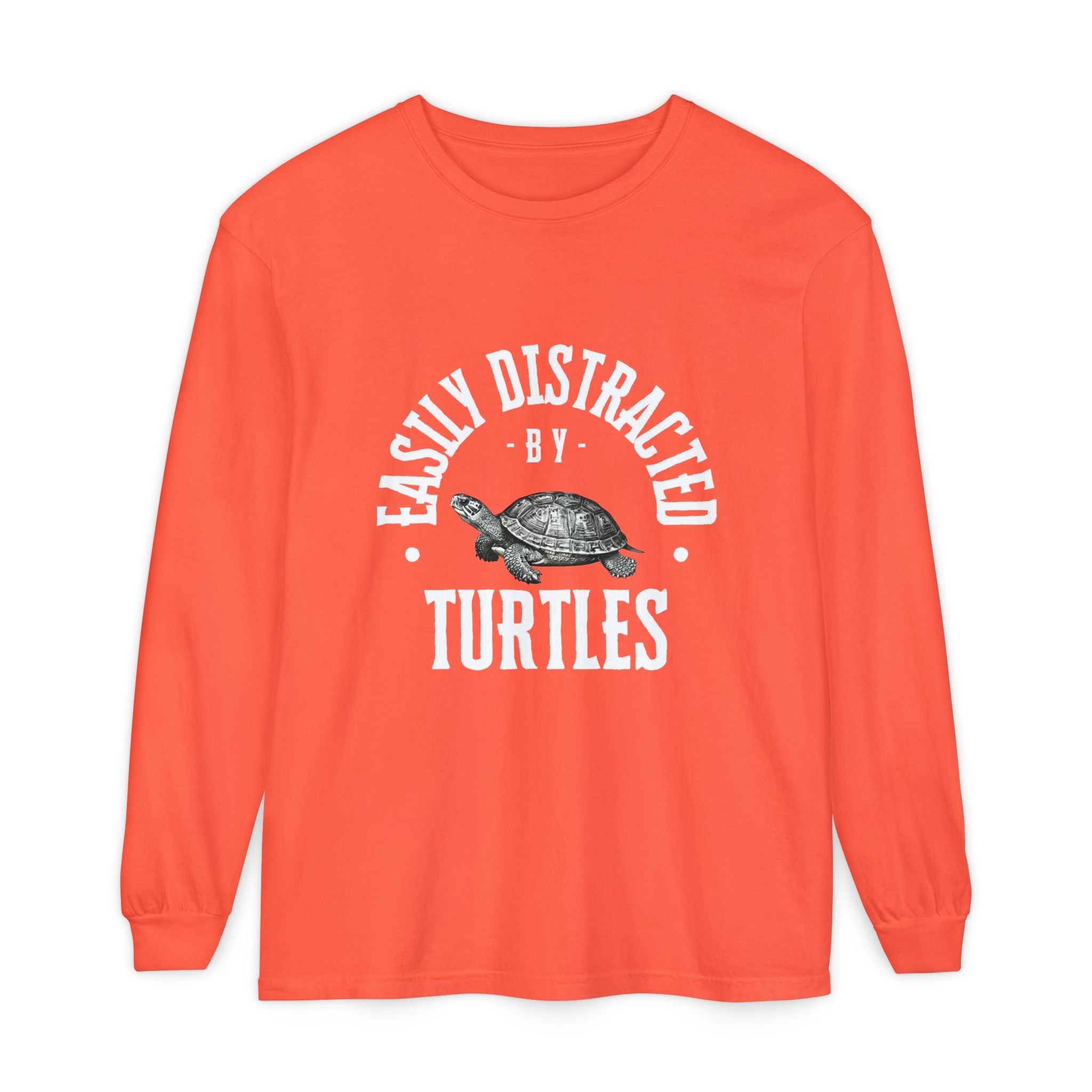 Easily Distracted by Turtles Long Sleeve T-Shirt | Turtle Graphic