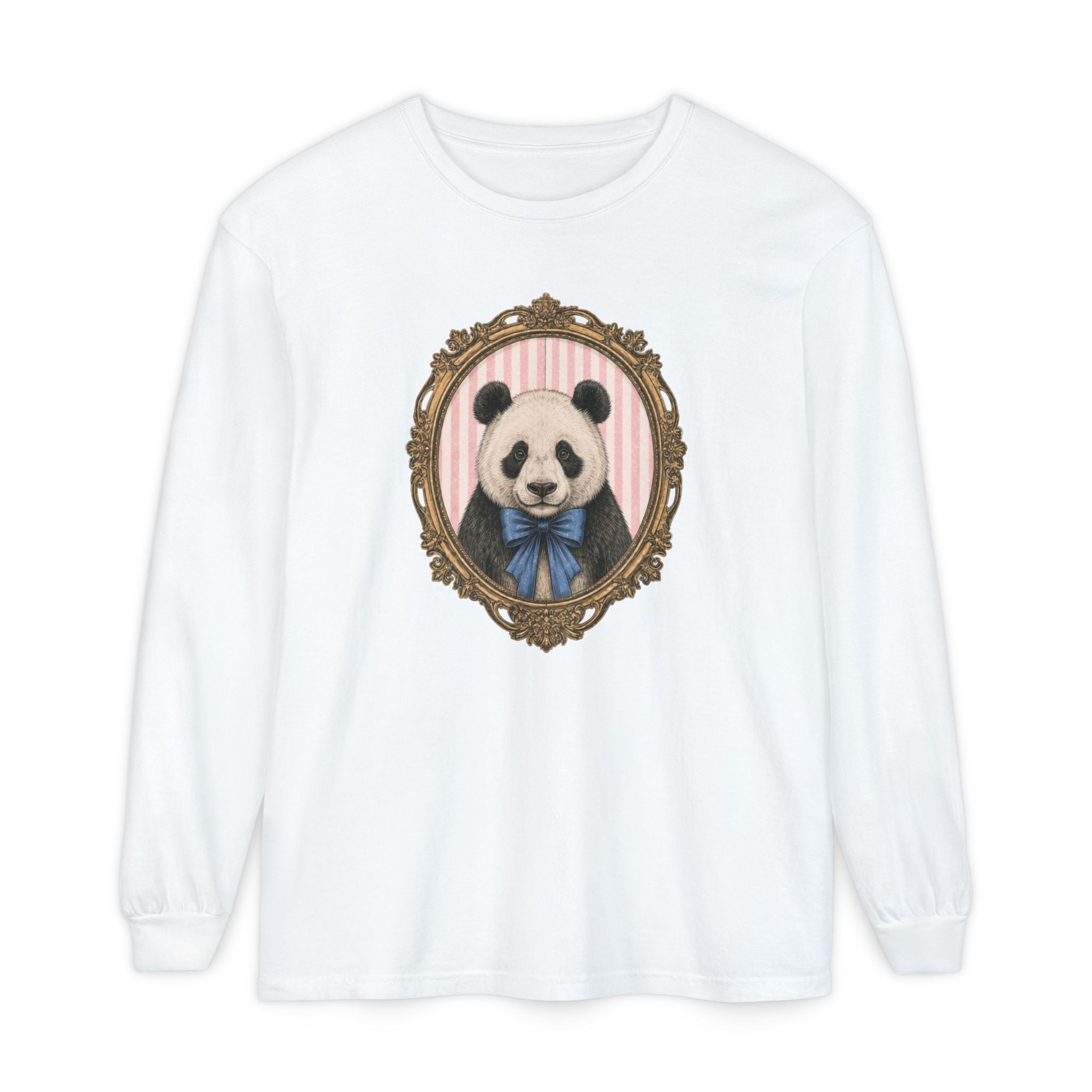Victorian Portrait Panda Long Sleeve Shirt | Cute Animal Illustration