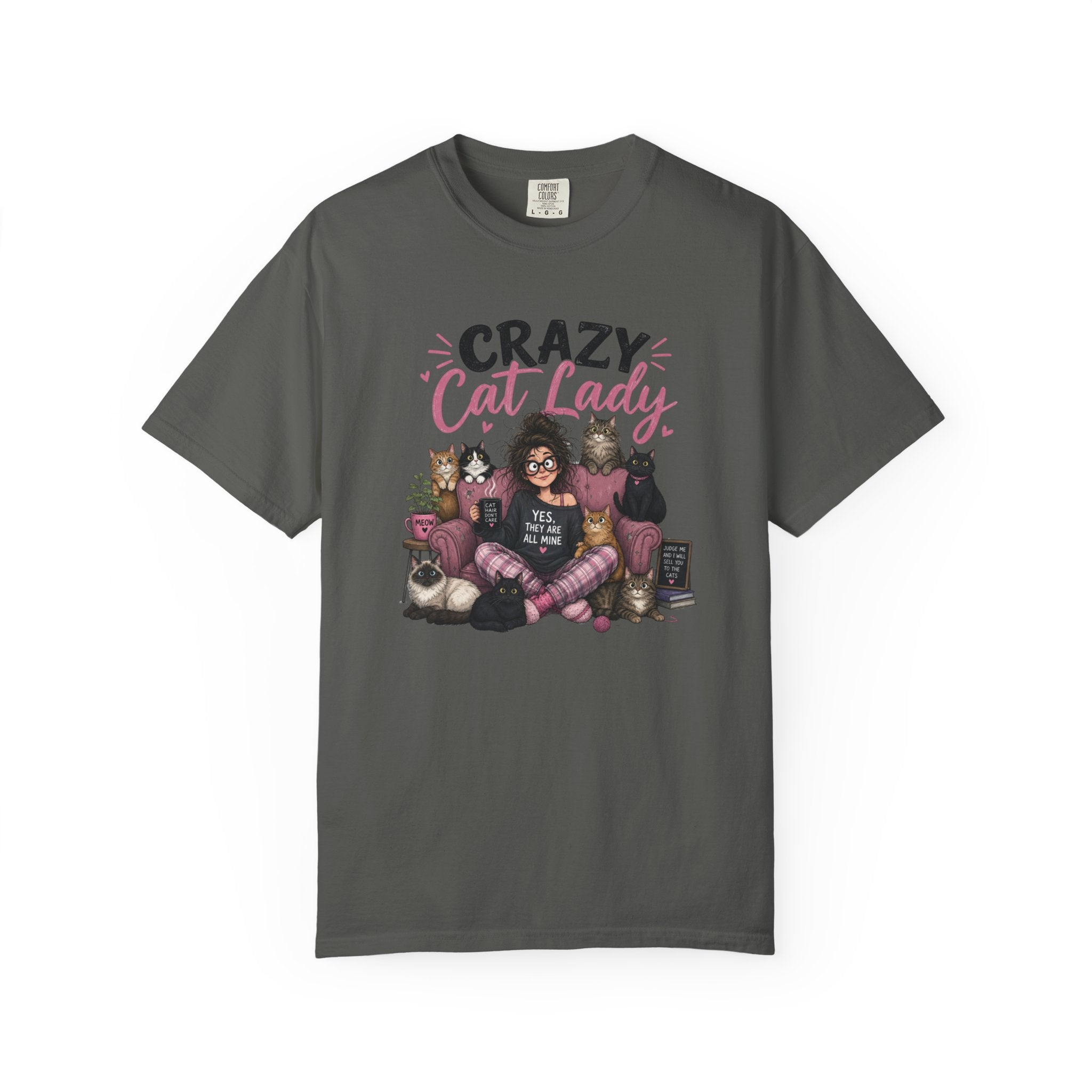 Crazy Cat Lady T-Shirt | Cat Lover Illustration, Cats and Cozy Vibes