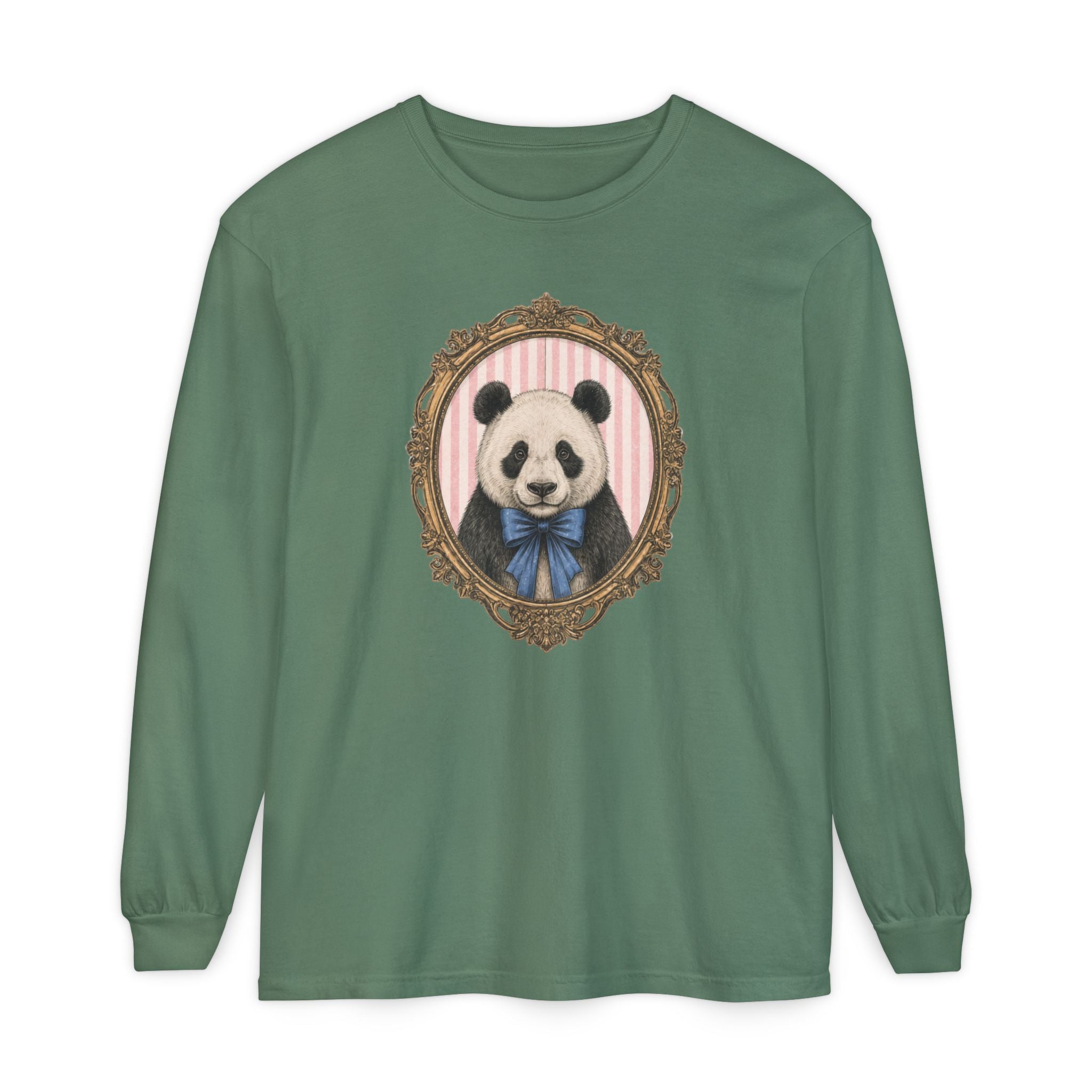 Victorian Portrait Panda Long Sleeve Shirt | Cute Animal Illustration