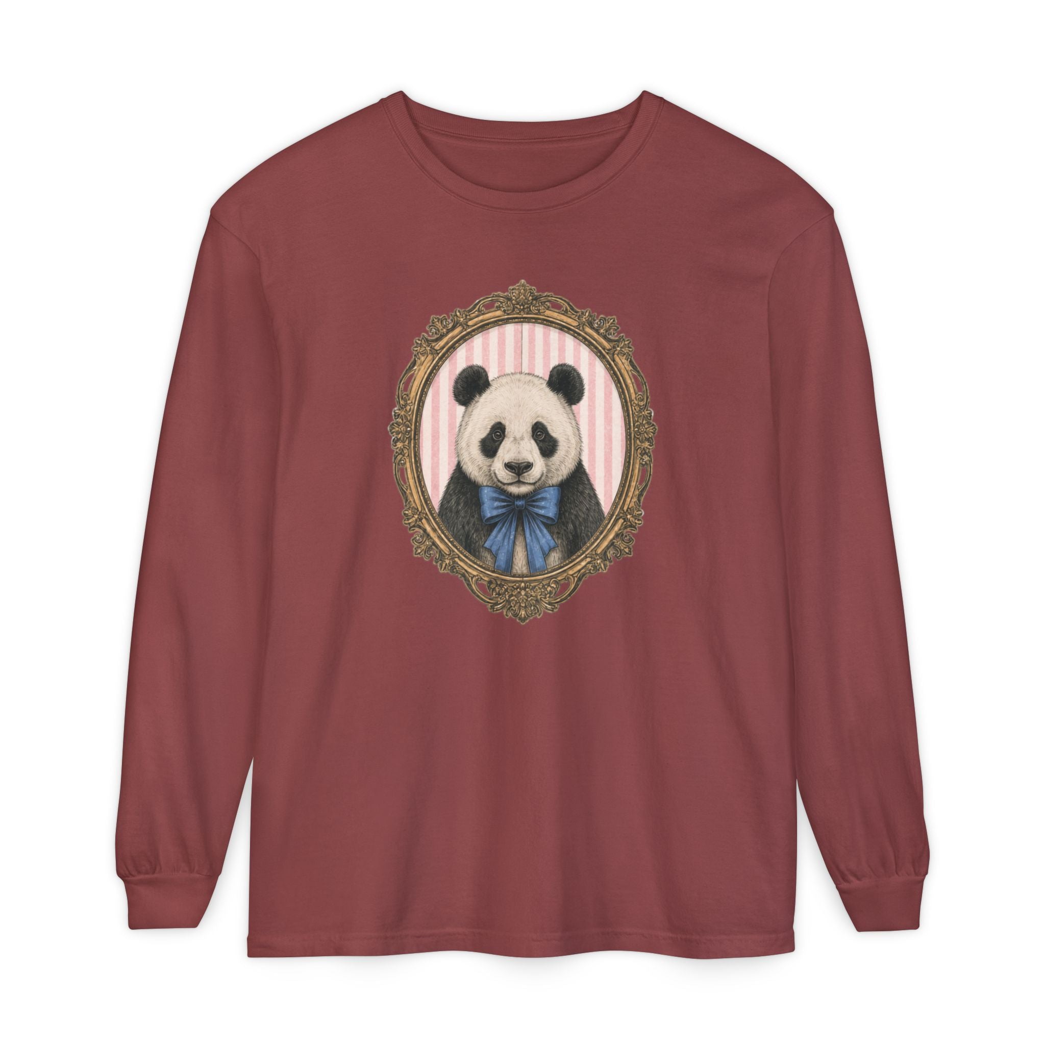 Victorian Portrait Panda Long Sleeve Shirt | Cute Animal Illustration