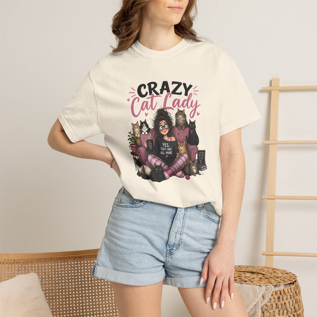 Crazy Cat Lady T-Shirt | Cat Lover Illustration, Cats and Cozy Vibes