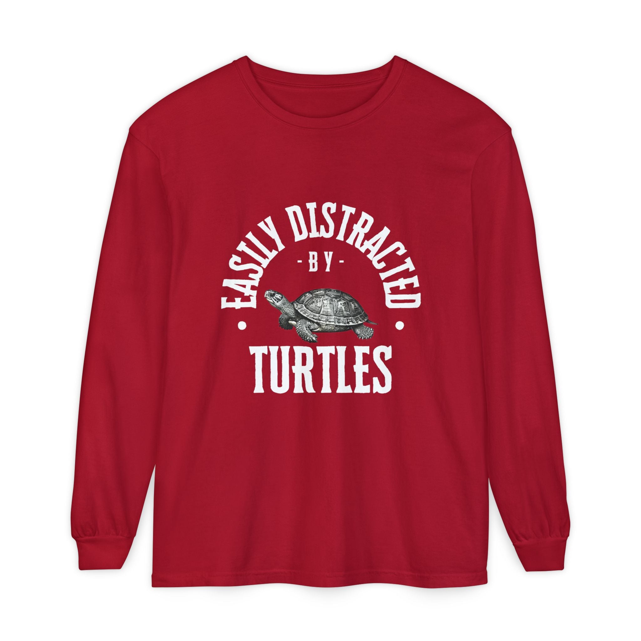 Easily Distracted by Turtles Long Sleeve T-Shirt | Turtle Graphic