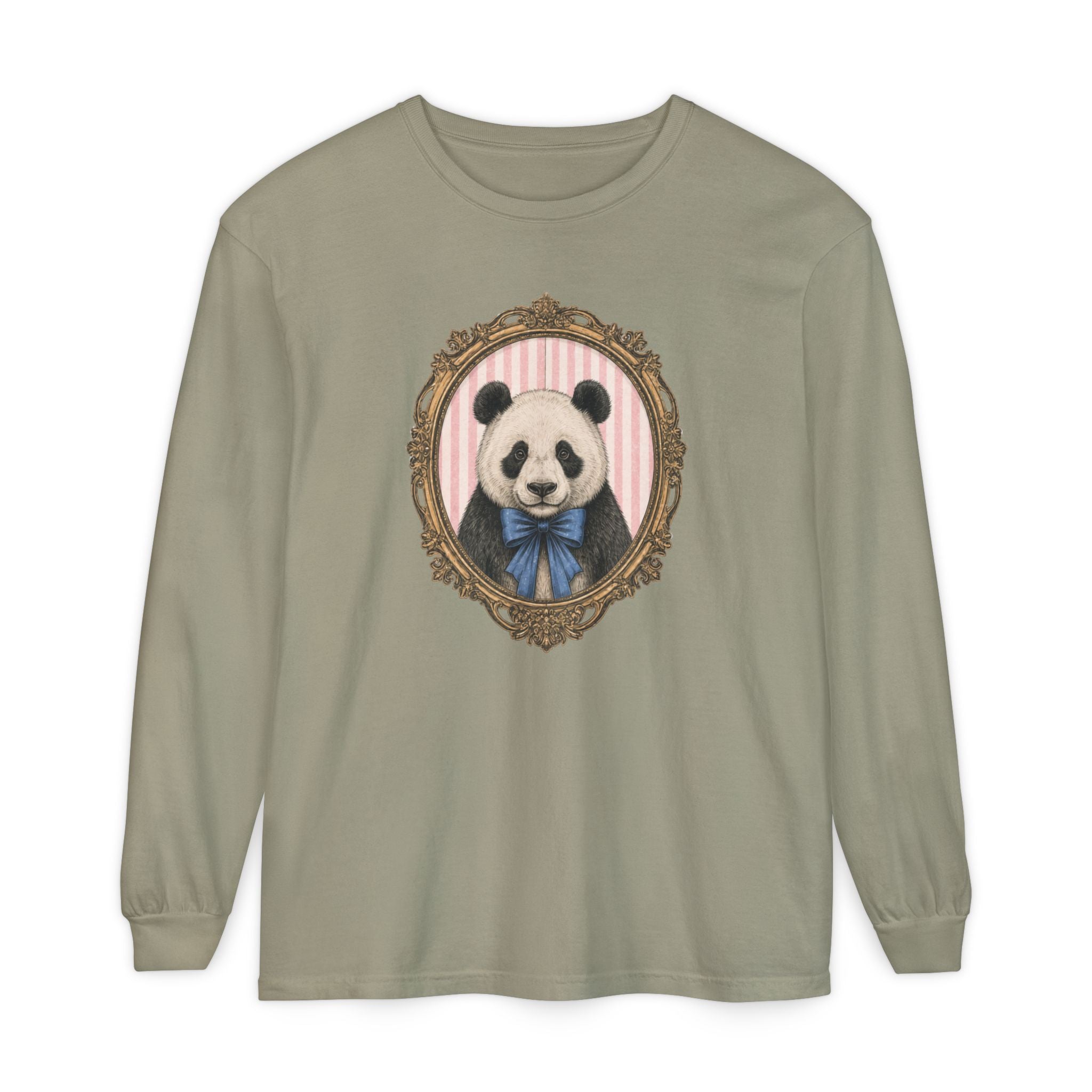 Victorian Portrait Panda Long Sleeve Shirt | Cute Animal Illustration