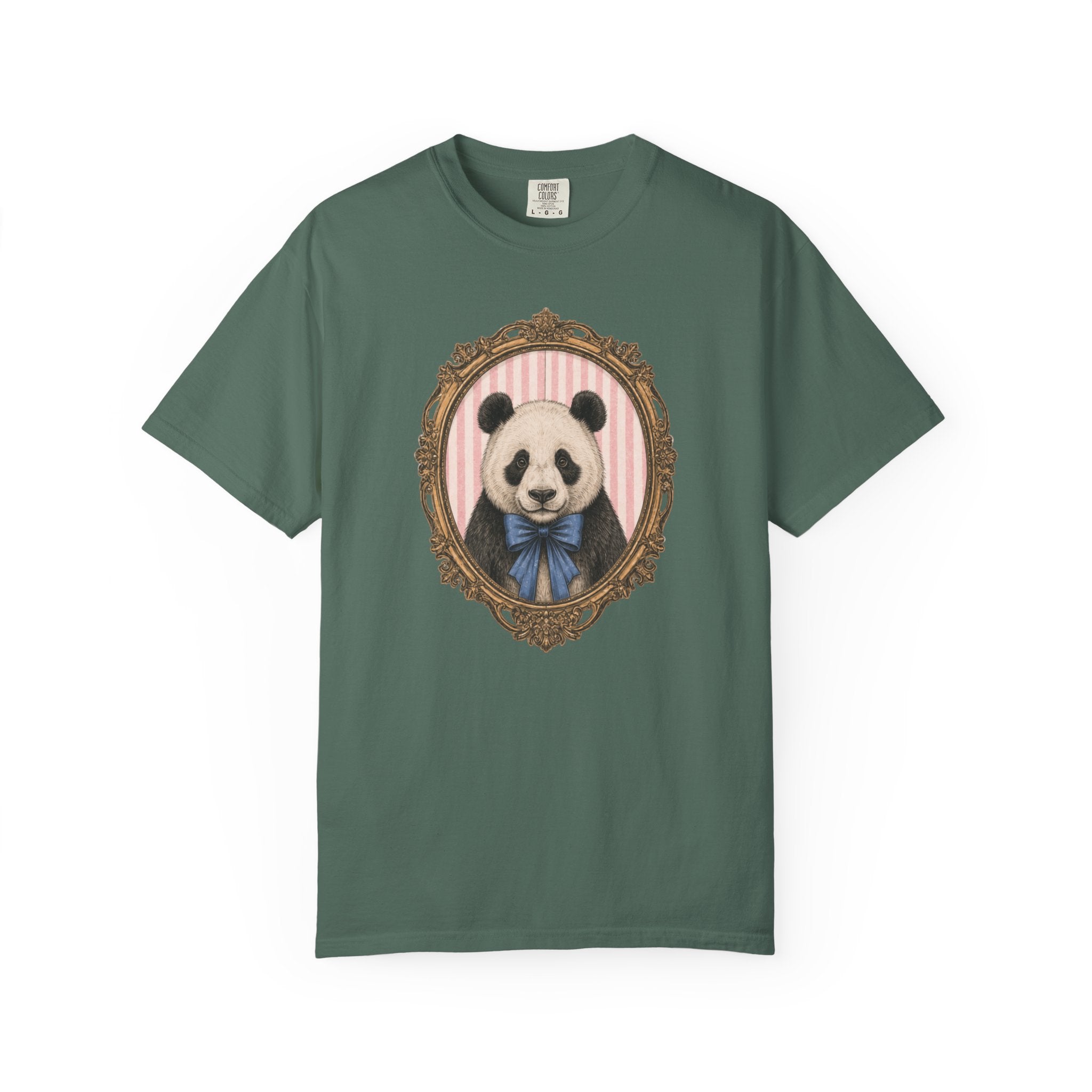 Victorian Panda Portrait T-shirt | Framed Panda Illustration