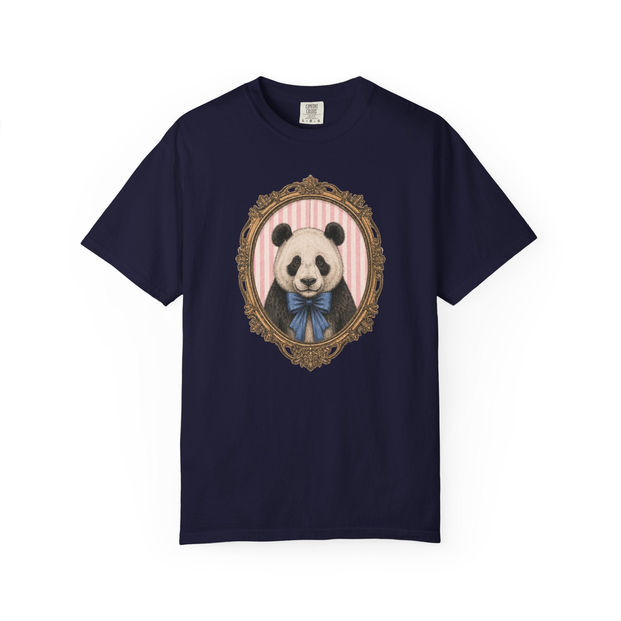 Victorian Panda Portrait T-shirt | Framed Panda Illustration