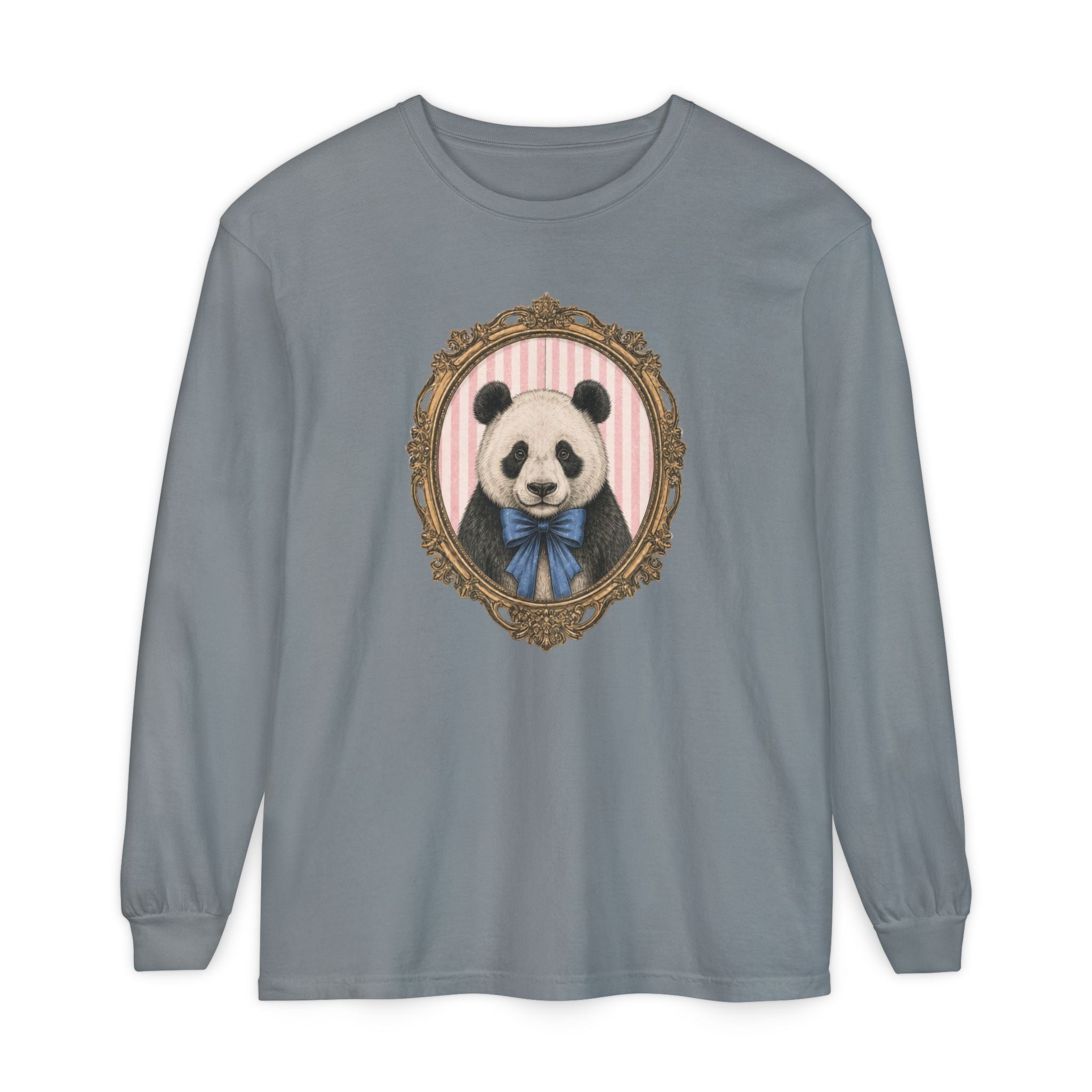 Victorian Portrait Panda Long Sleeve Shirt | Cute Animal Illustration