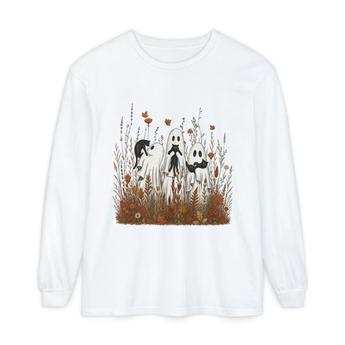 Autumn Ghost Trio Long Sleeve T-Shirt | Fall Floral Spirits
