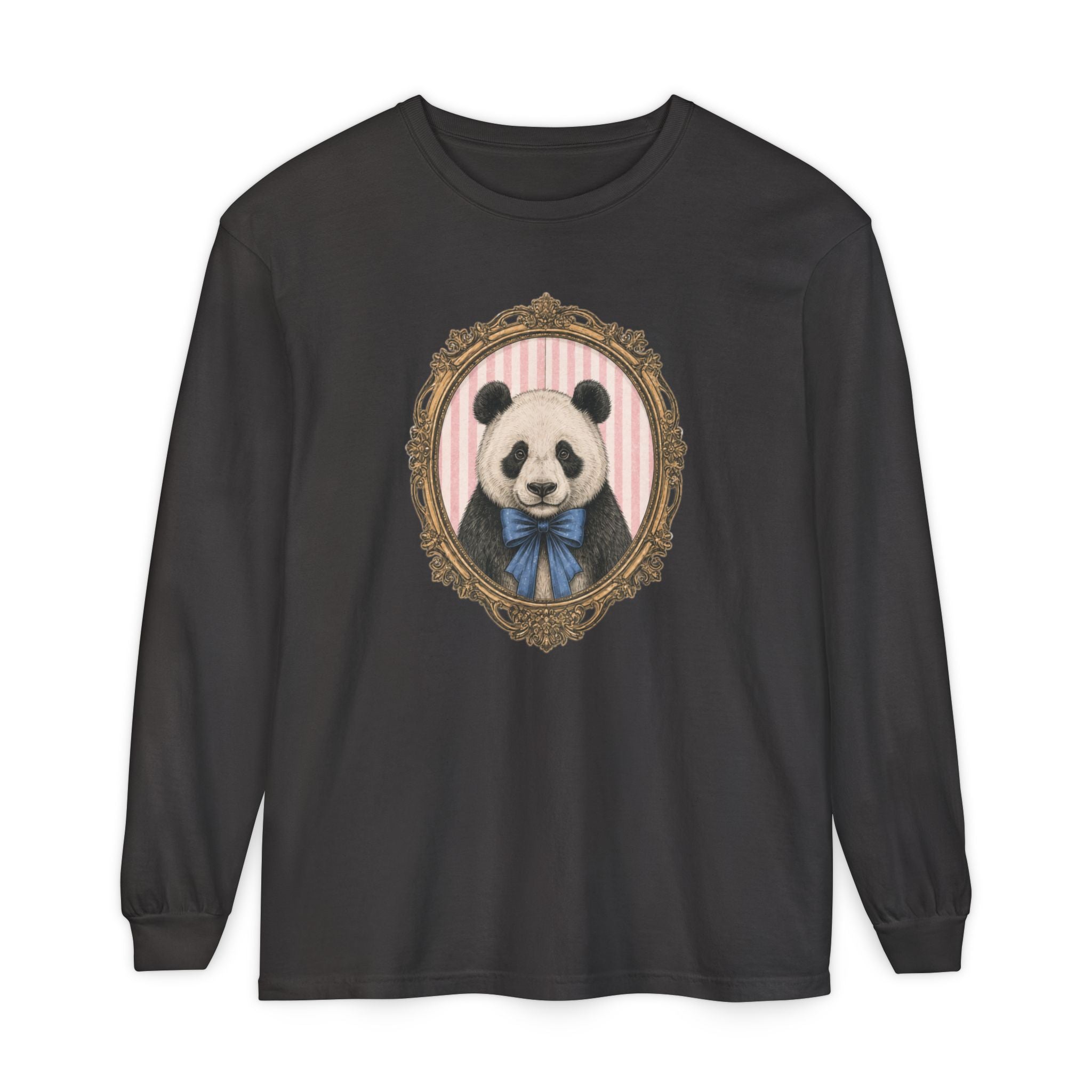 Victorian Portrait Panda Long Sleeve Shirt | Cute Animal Illustration