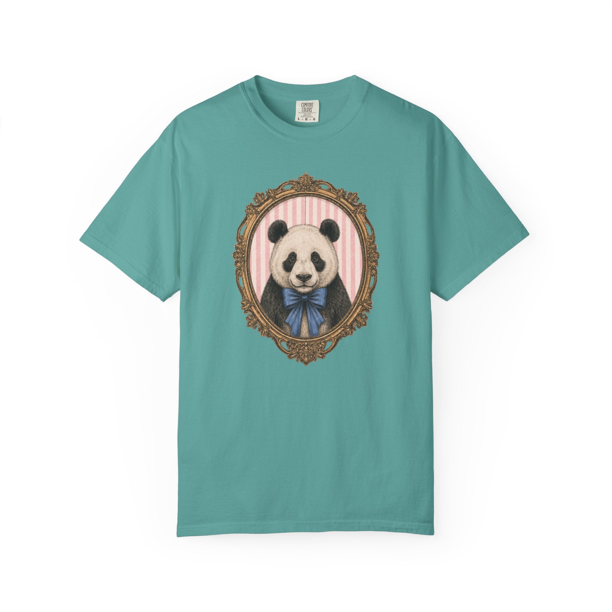 Victorian Panda Portrait T-shirt | Framed Panda Illustration