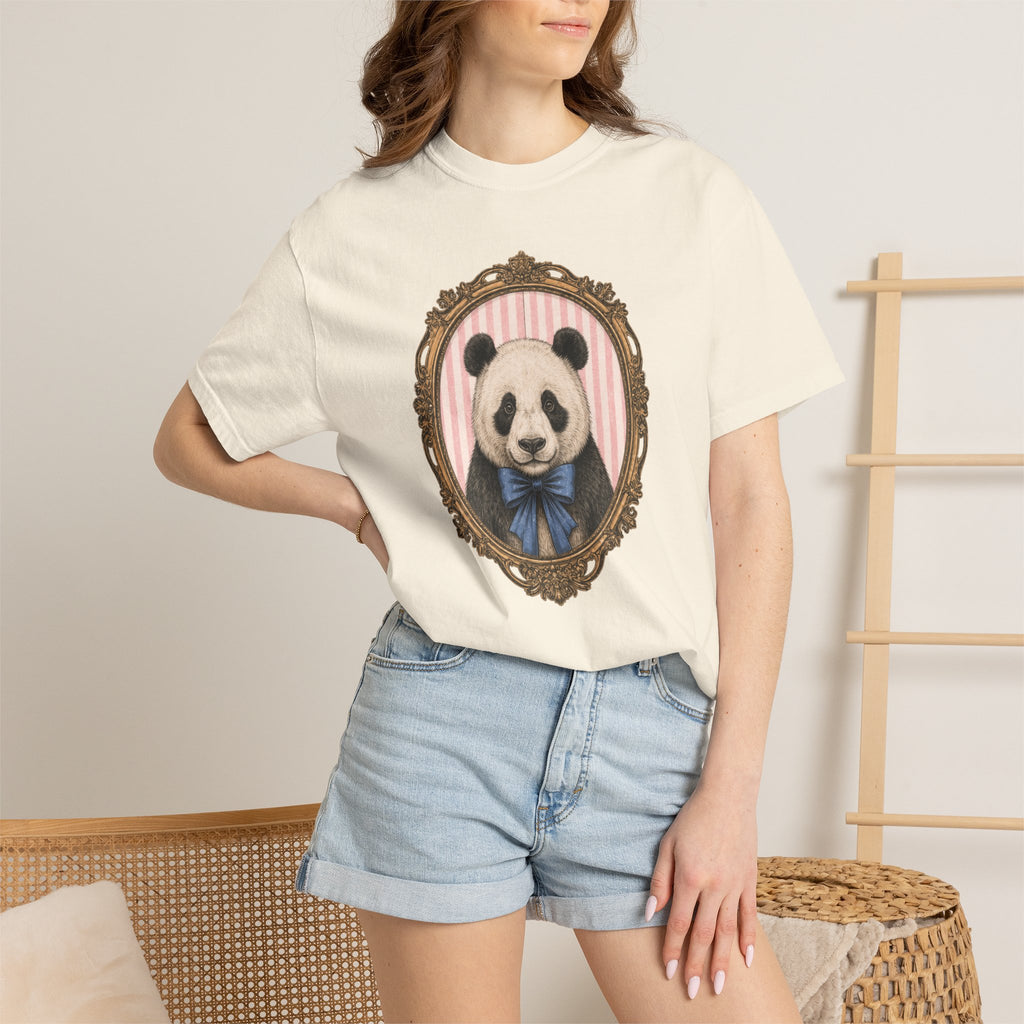 Victorian Panda Portrait T-shirt | Framed Panda Illustration