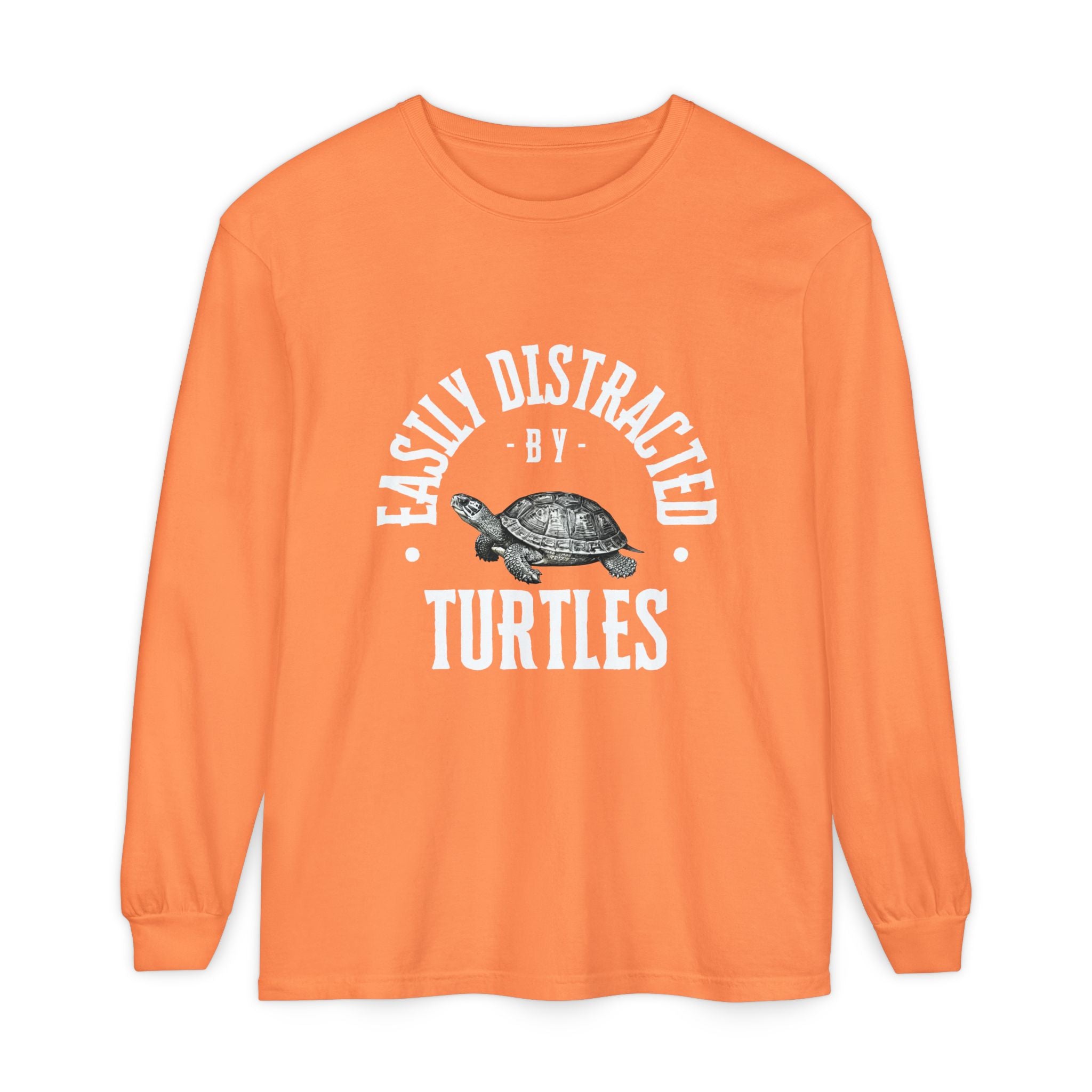 Easily Distracted by Turtles Long Sleeve T-Shirt | Turtle Graphic