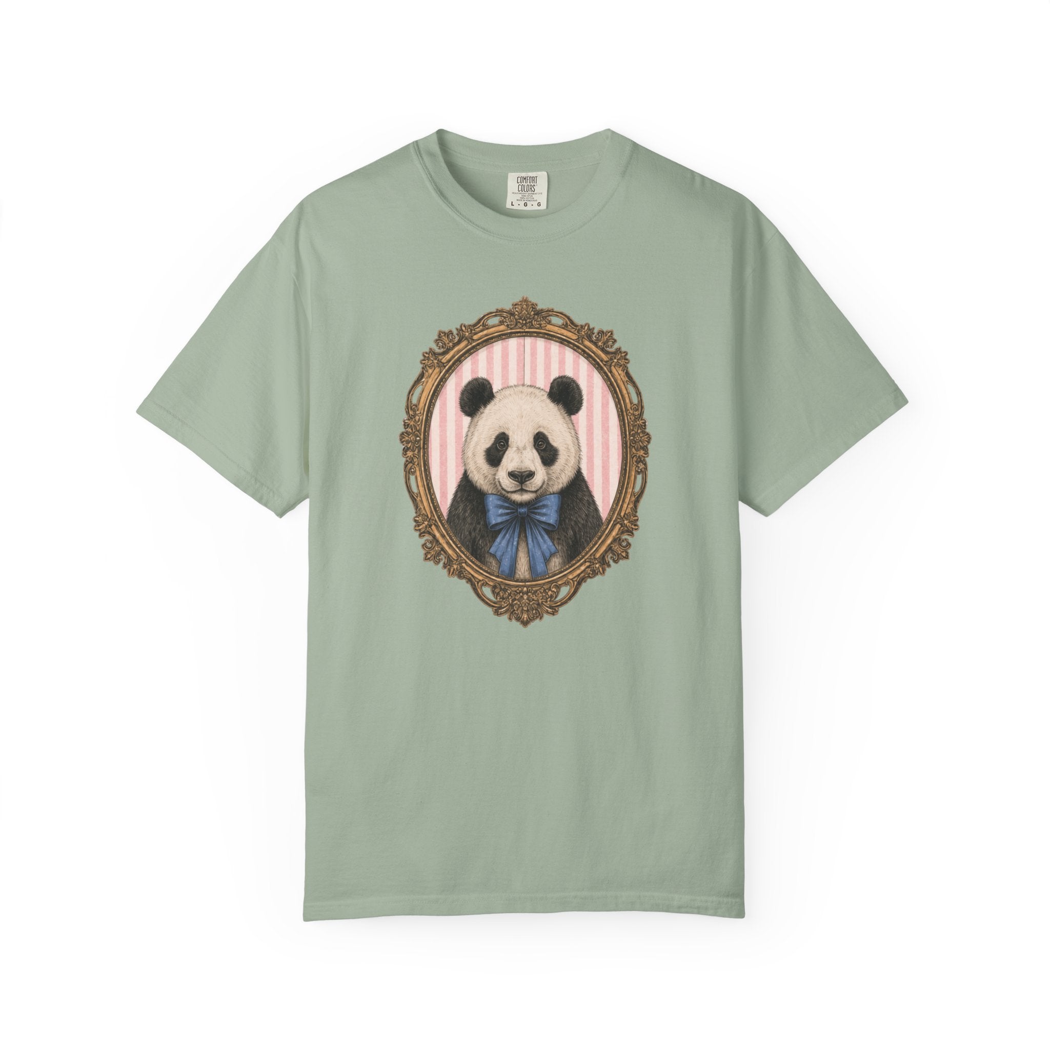 Victorian Panda Portrait T-shirt | Framed Panda Illustration