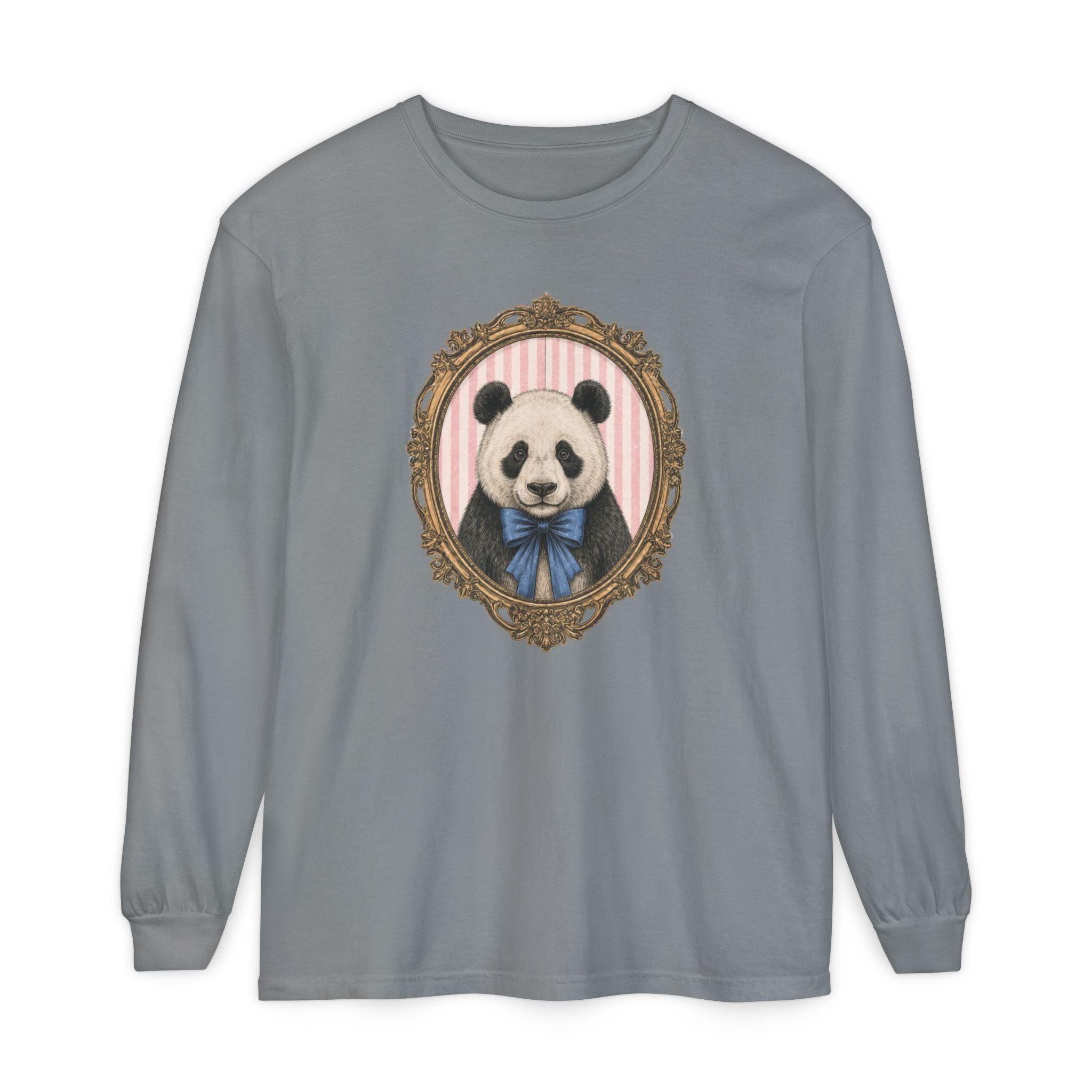 Victorian Portrait Panda Long Sleeve Shirt | Cute Animal Illustration