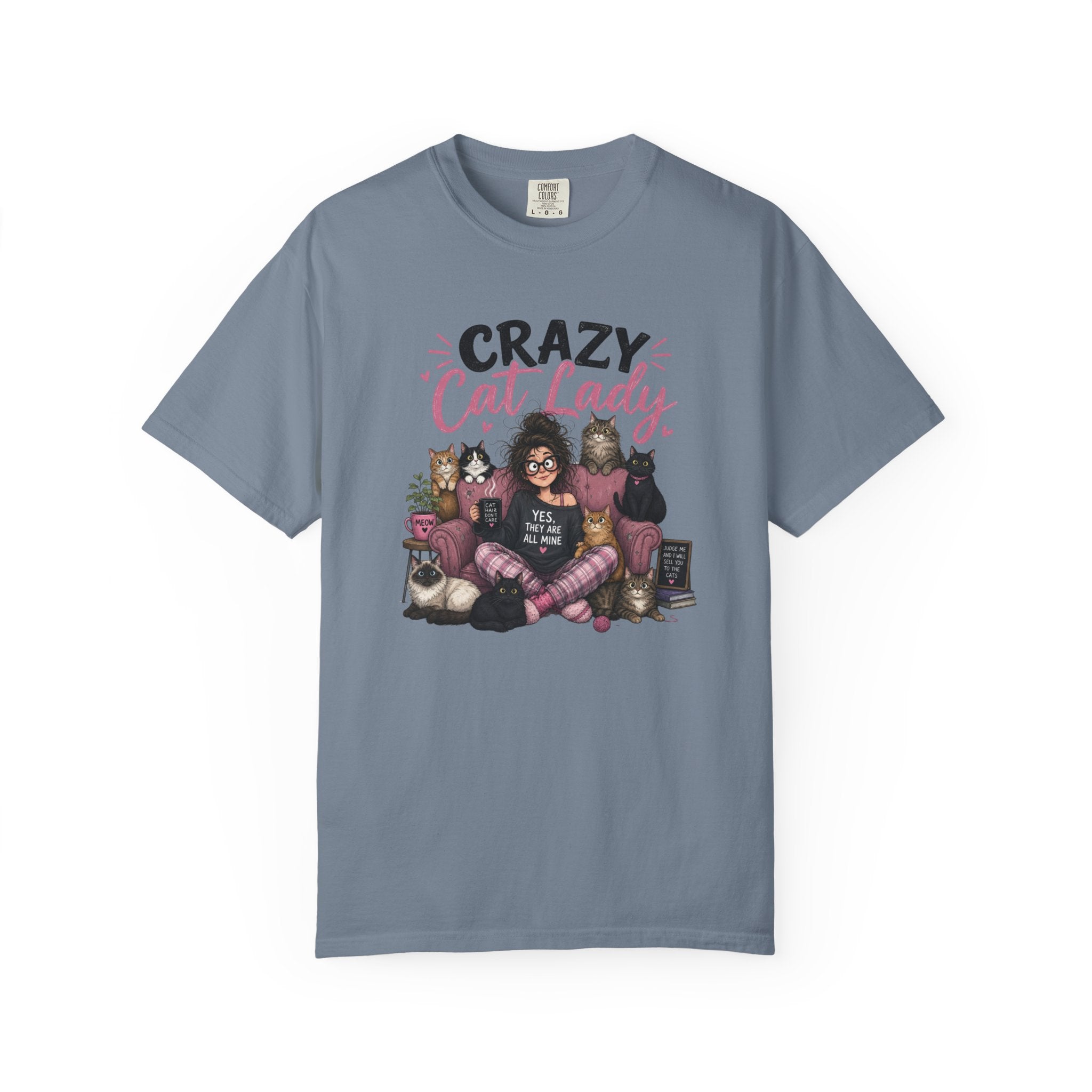 Crazy Cat Lady T-Shirt | Cat Lover Illustration, Cats and Cozy Vibes