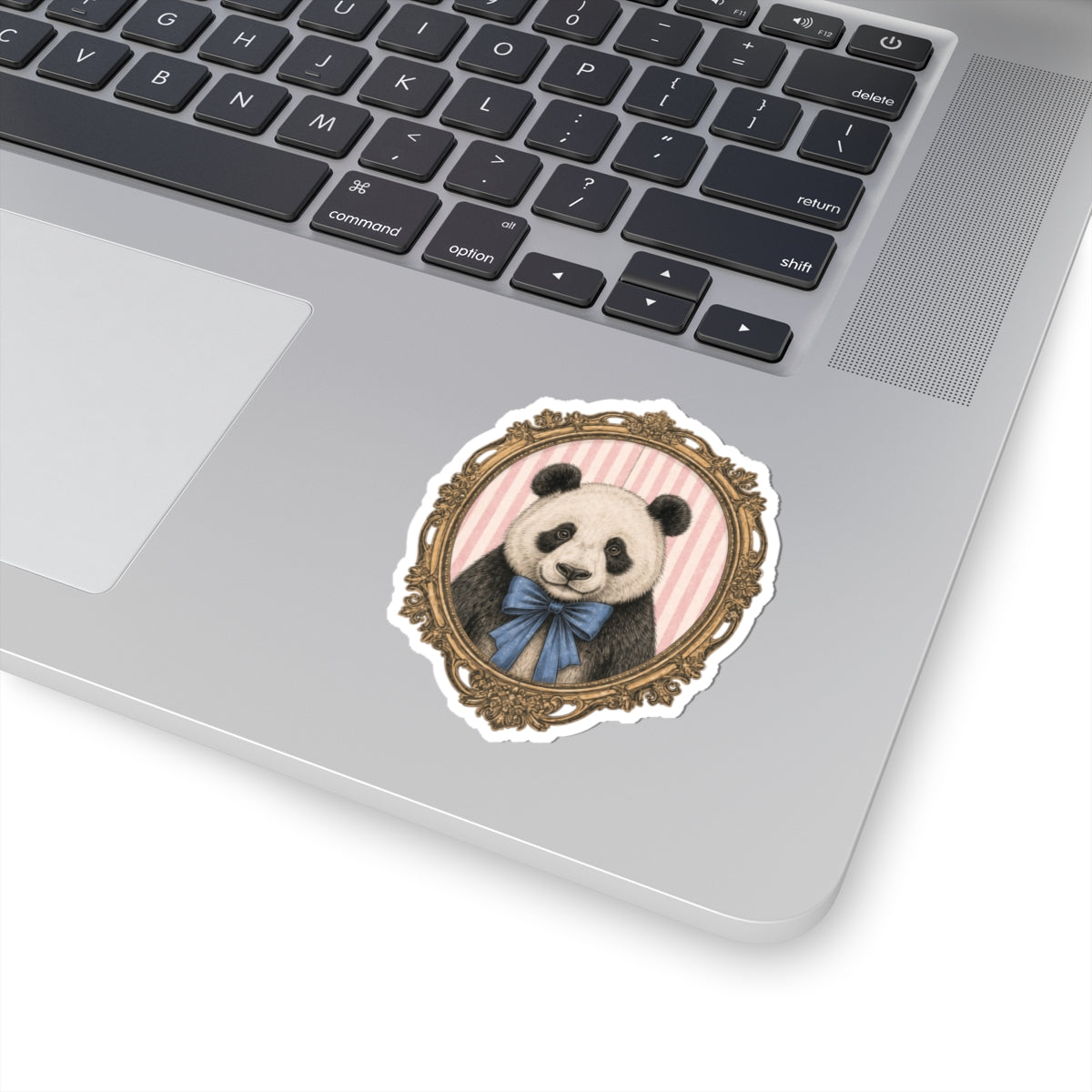 Victorian Panda Portrait Kiss-Cut Sticker | Cute Animal Illustration