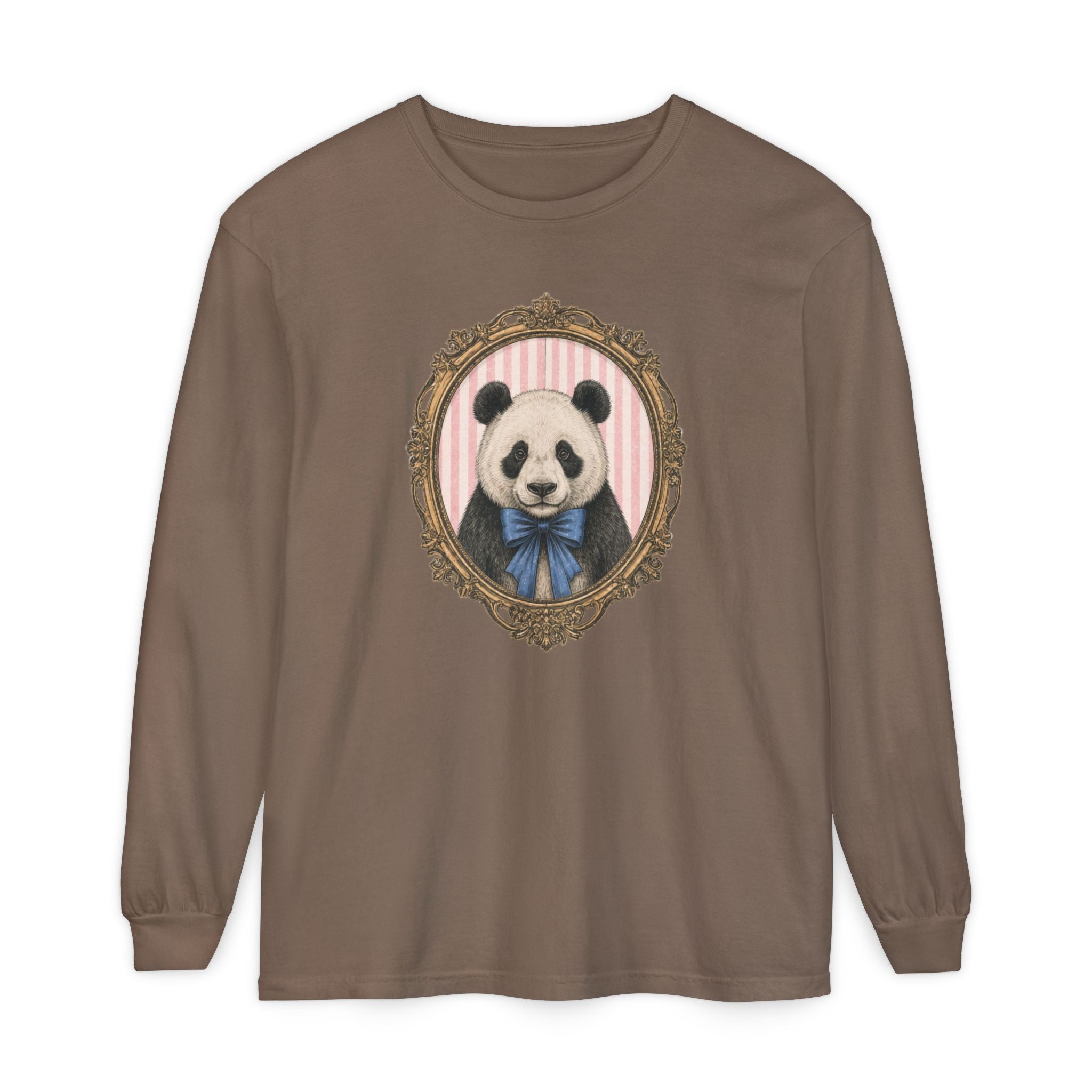 Victorian Portrait Panda Long Sleeve Shirt | Cute Animal Illustration