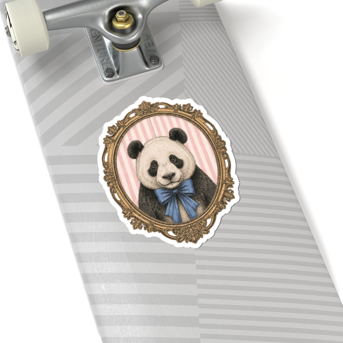 Victorian Panda Portrait Kiss-Cut Sticker | Cute Animal Illustration