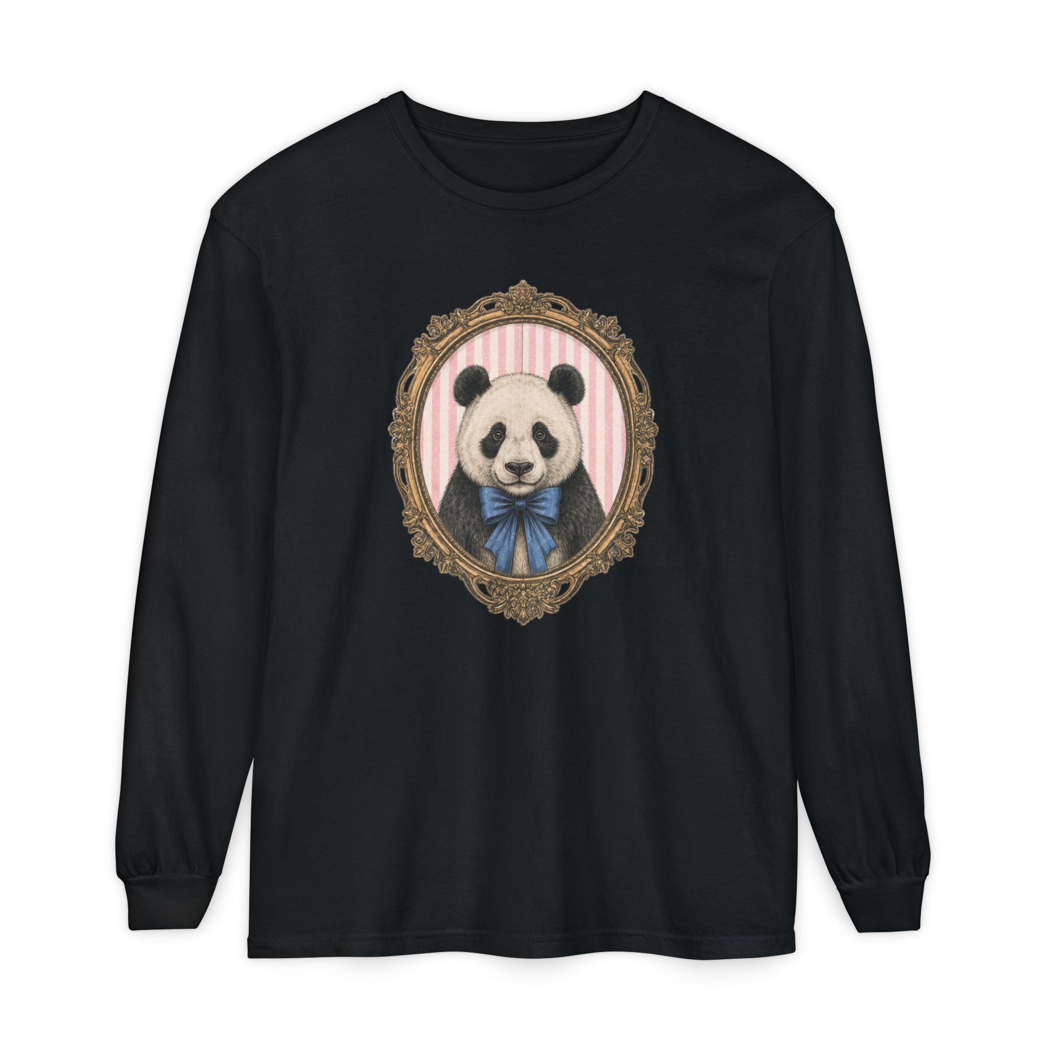 Victorian Portrait Panda Long Sleeve Shirt | Cute Animal Illustration