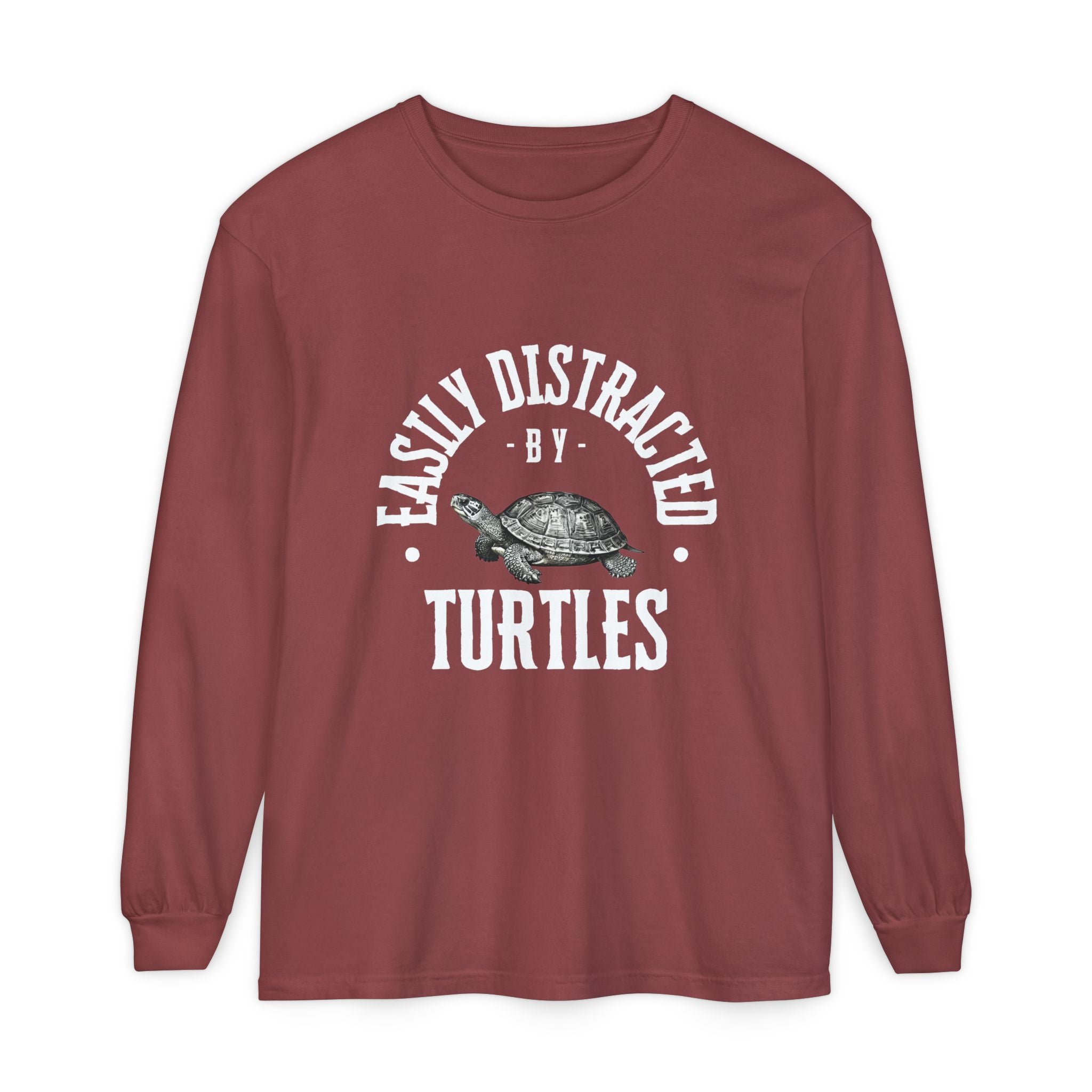 Easily Distracted by Turtles Long Sleeve T-Shirt | Turtle Graphic