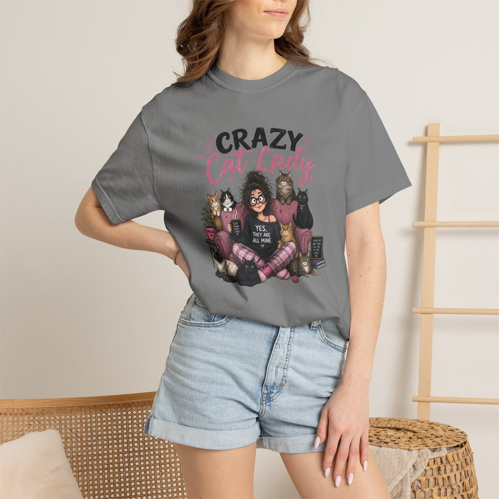 Crazy Cat Lady T-Shirt | Cat Lover Illustration, Cats and Cozy Vibes