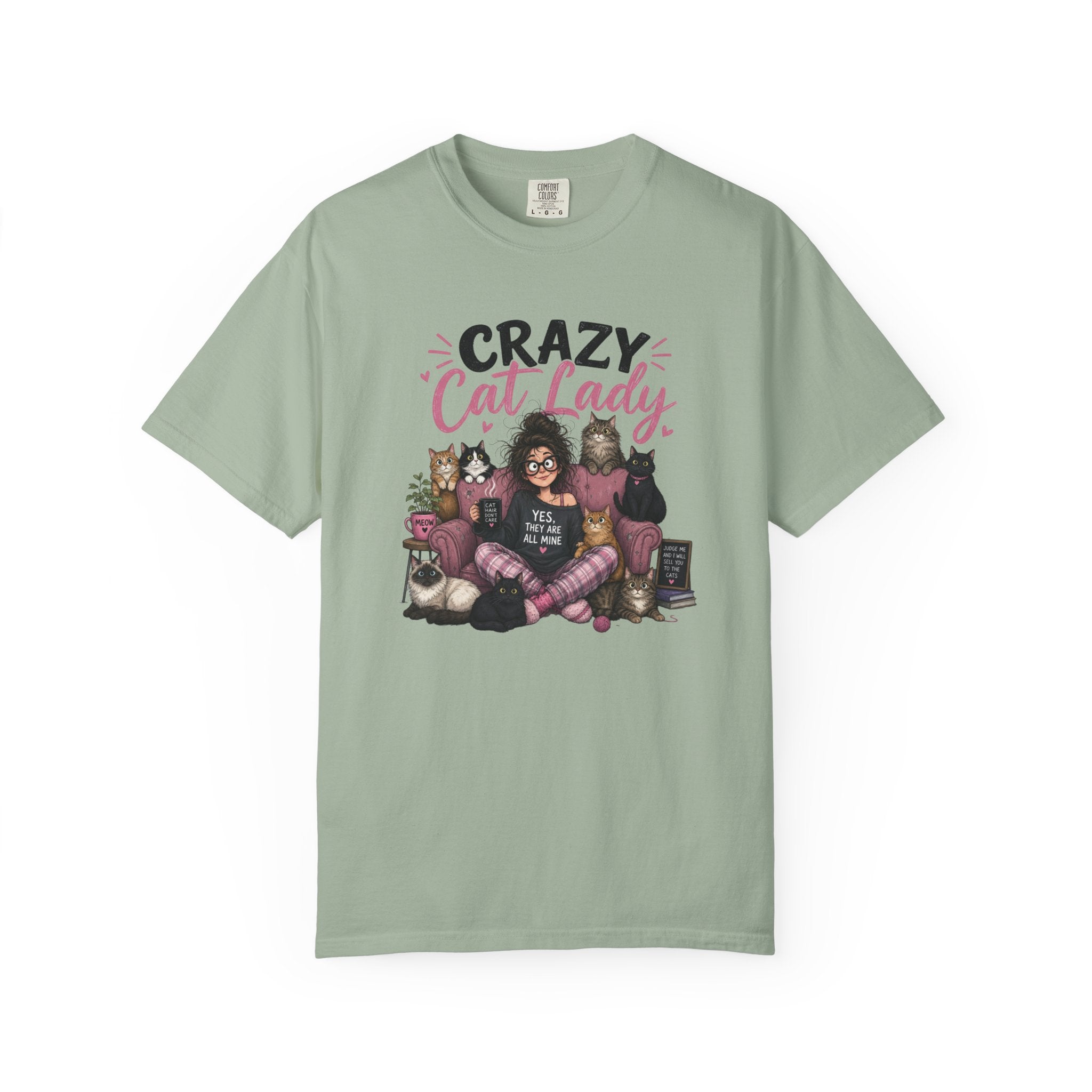 Crazy Cat Lady T-Shirt | Cat Lover Illustration, Cats and Cozy Vibes