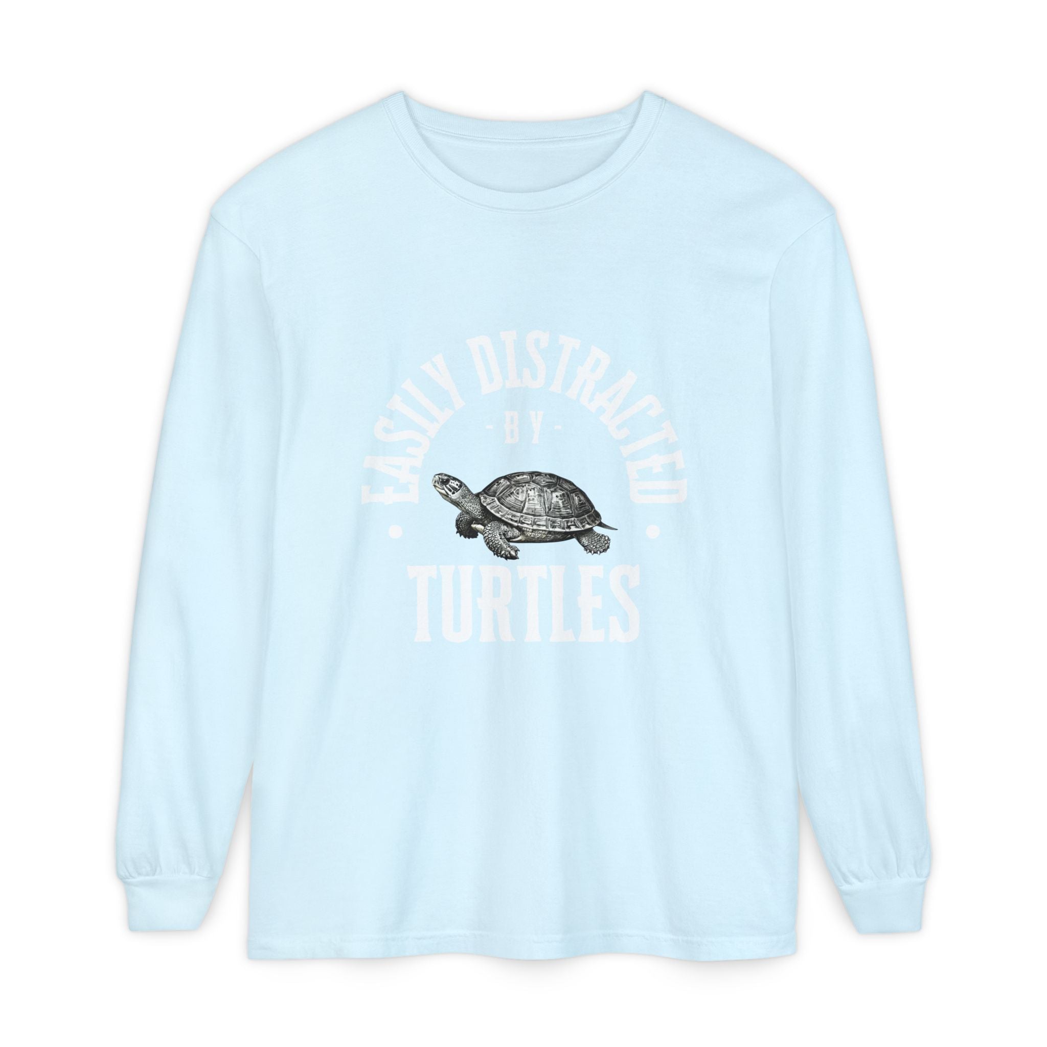 Easily Distracted by Turtles Long Sleeve T-Shirt | Turtle Graphic