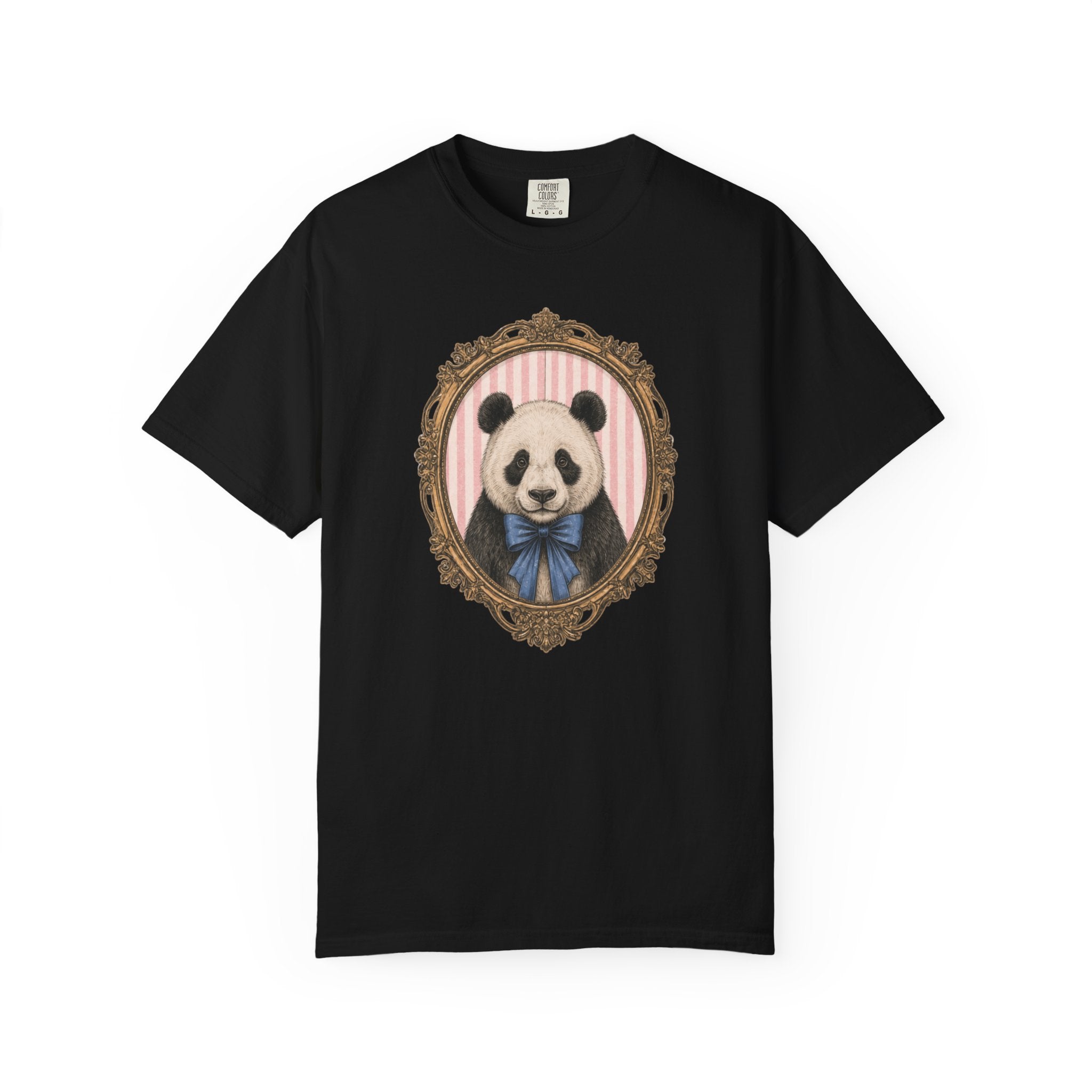 Victorian Panda Portrait T-shirt | Framed Panda Illustration