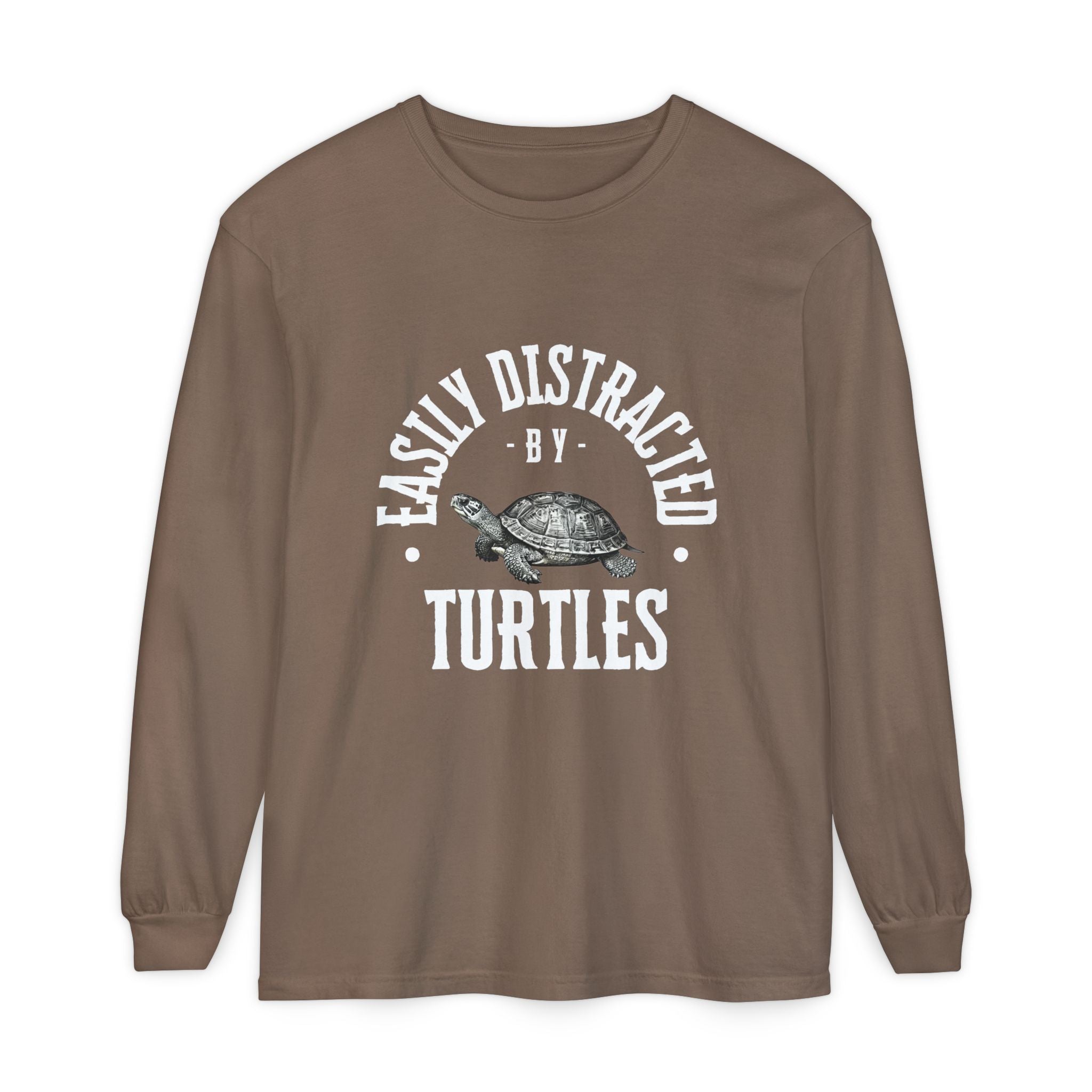 Easily Distracted by Turtles Long Sleeve T-Shirt | Turtle Graphic